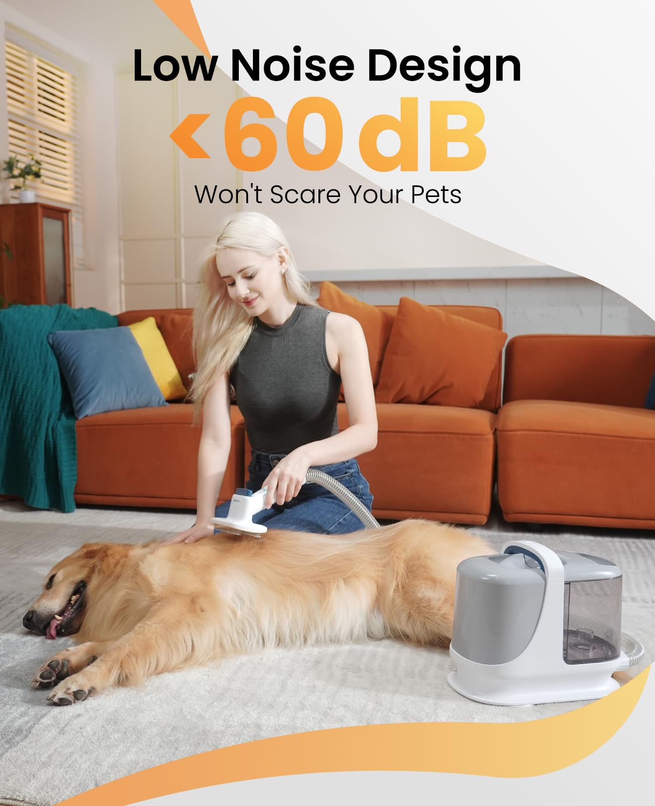 Oneisall Dog Grooming Vacuum, 13000Pa Powerful 3L Dust Cup Pet Grooming Vacuum With Dog Clippers & Shedding Brush 7 Dog Grooming