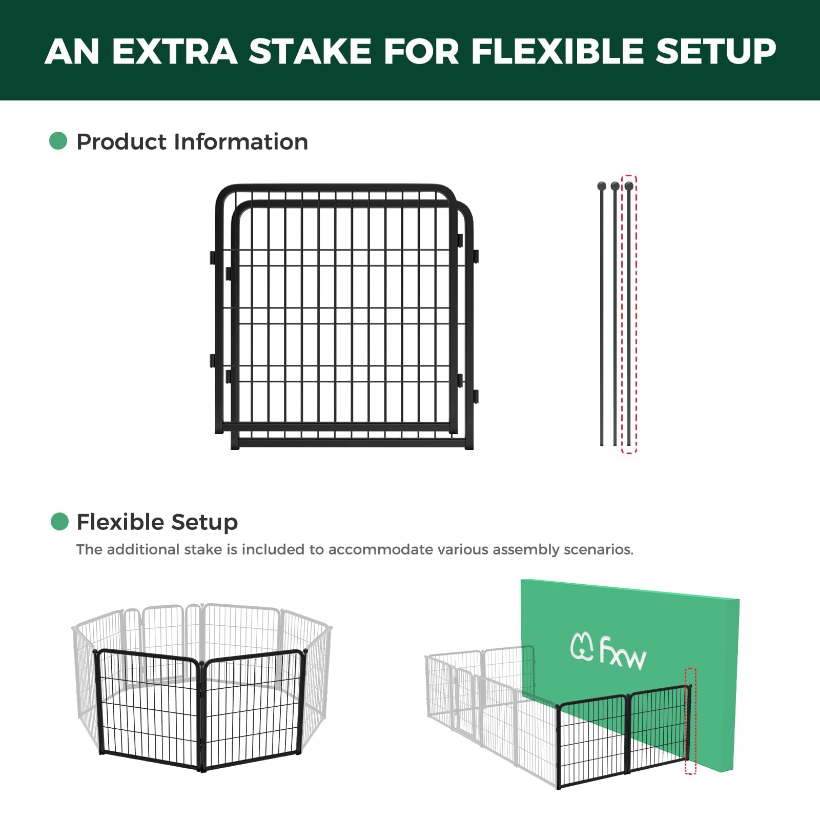 Fxw Homeplus Dog Playpen For Indoor Use - Stress-Free And Safe Play, Heavy Duty 24 Inch 2 Panels Dog Pen For Puppies And Small D