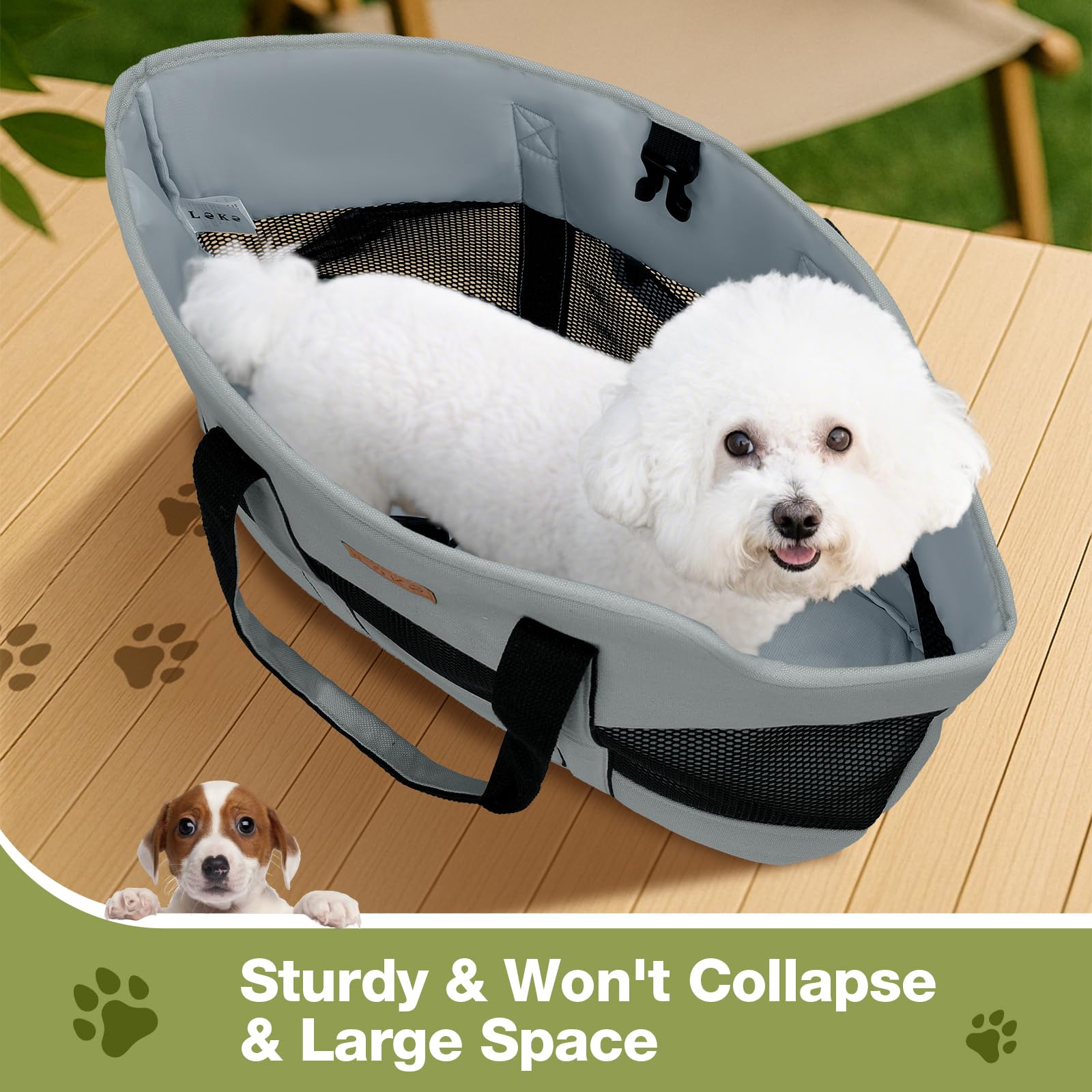 Lekereise Dog Purse Carrier For Small Dogs, Cats - Dog Carrier Purse With Secure Harness Clip, Dog Tote Bag Carrier, Large Space