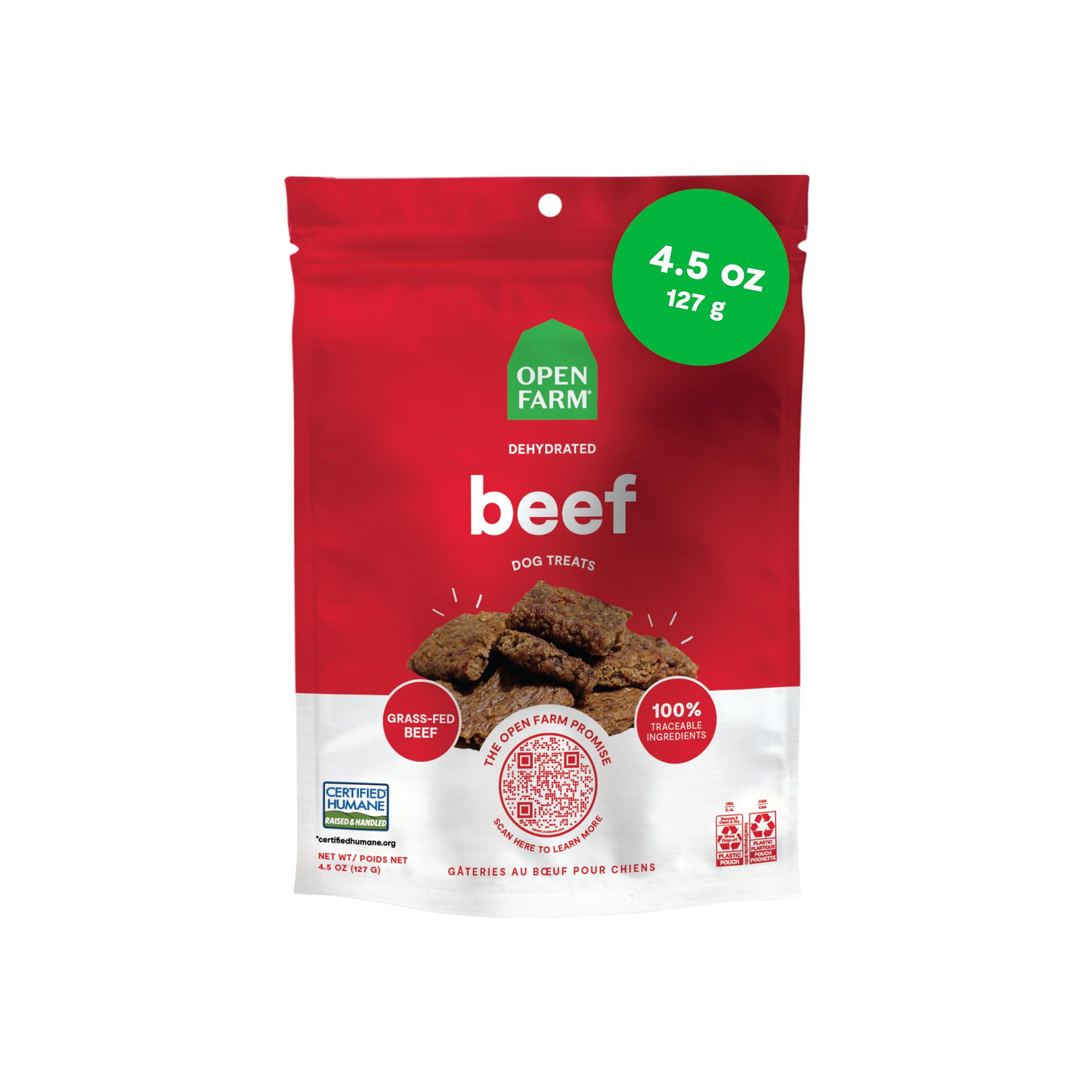 Open Farm, Dehydrated Dog Treats, High Protein & Low Carbohydrate Dog Snacks, Chewy Texture, Made with Ethically & Sustainably S