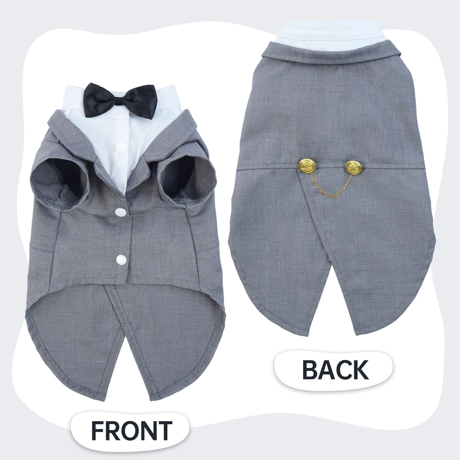 Qbleev Cat Tuxedo Suit, Cat Halloween Costumes For Cats Only, Sphynx Cat Tuxedo Outfit Costume With Bow Tie, Kitten Formal Attir