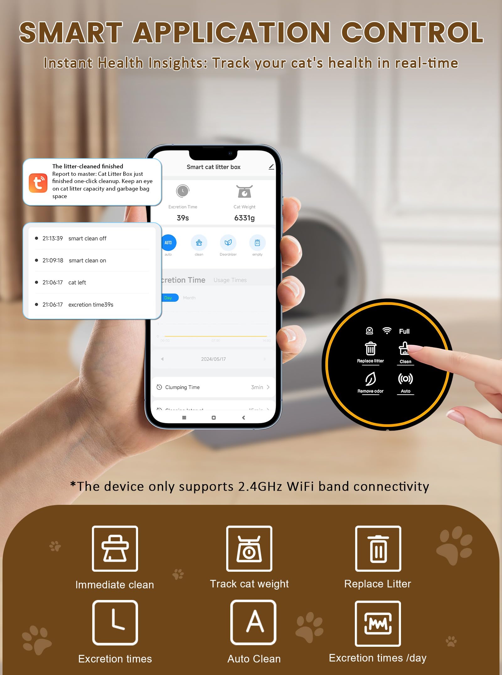 (2025) Self Cleaning Litter Box, Upgraded Robot Automatic Litter Box For Multiple Cats, 65L+9L Extra Large, Features Negative Io