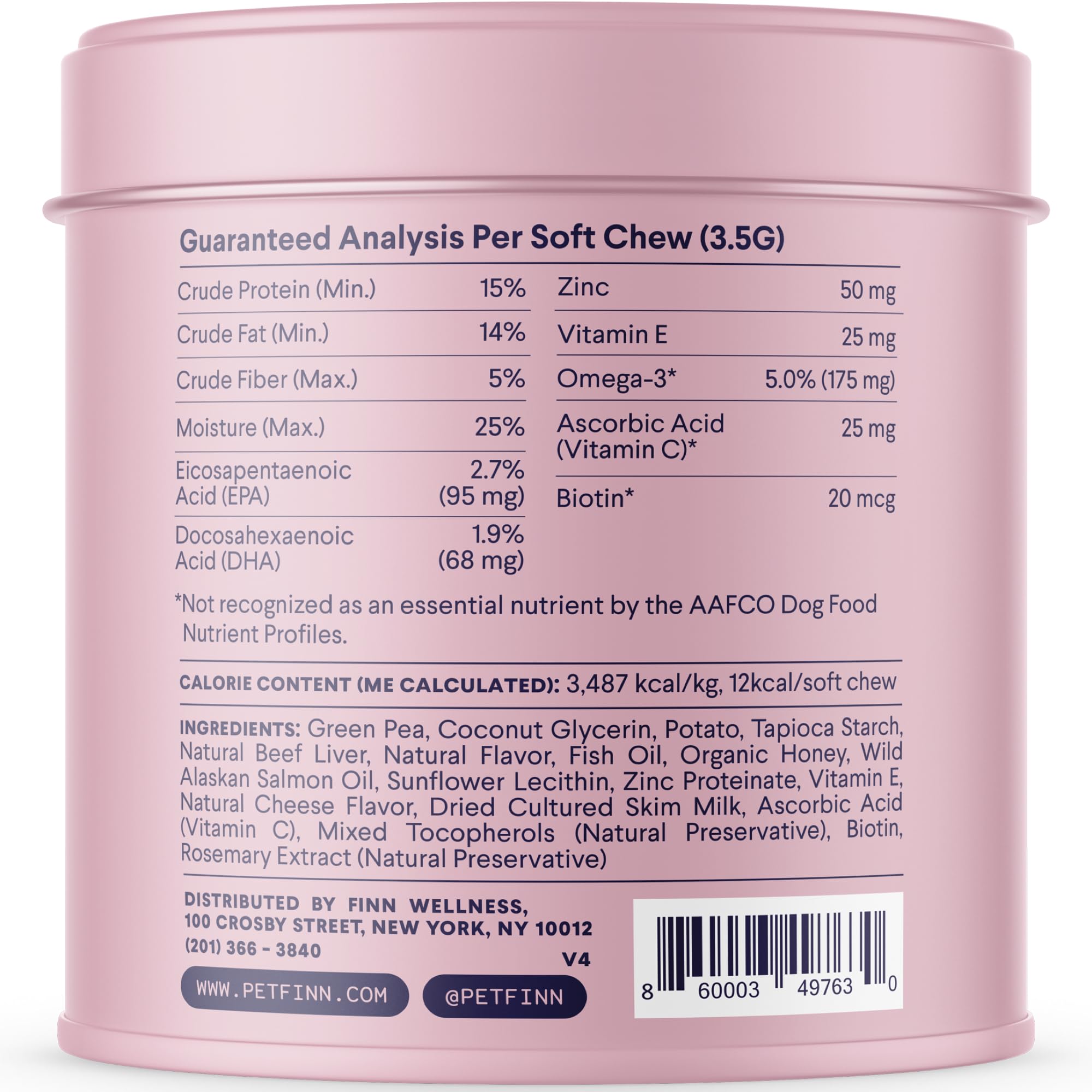 Finn Skin & Coat Salmon Oil Supplement for Dogs | Supports A Thick & Shiny Coat | Fish Oil from Wild Alaskan Salmon, Omega-3s, E