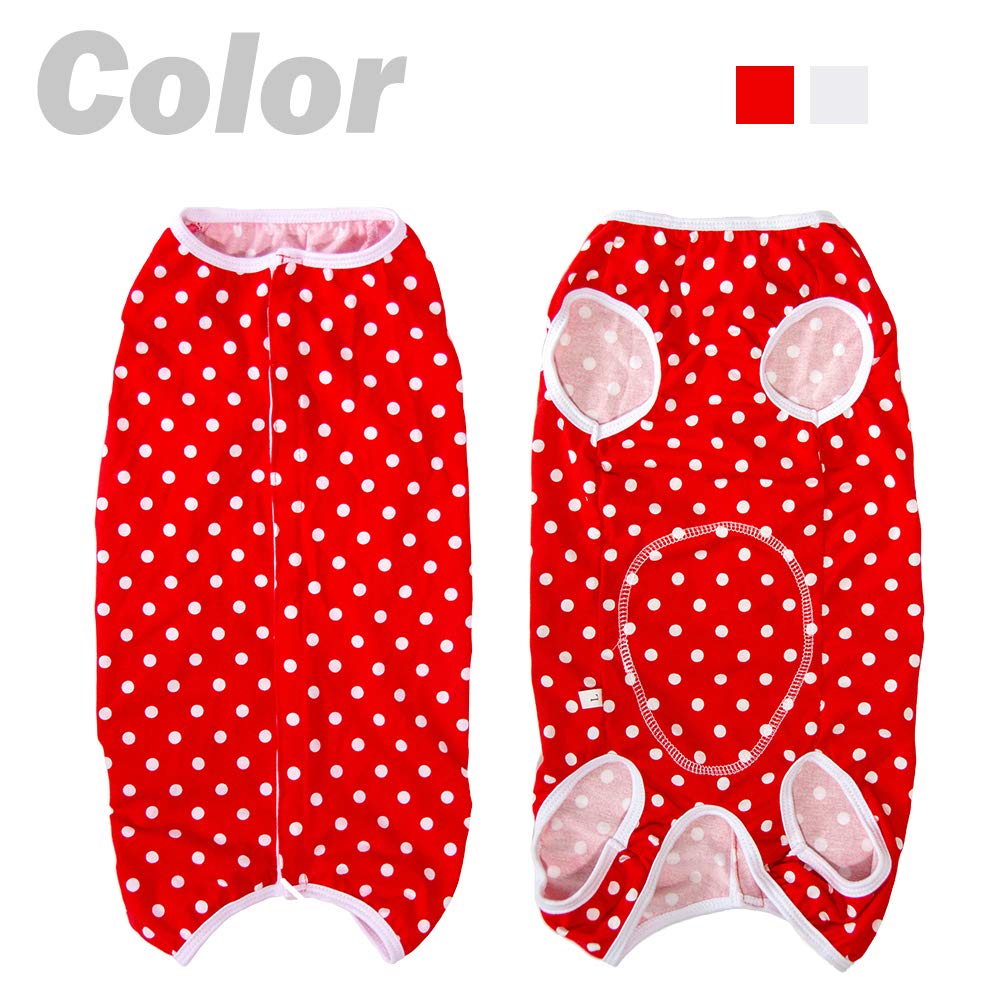 Dog’S Recovery Suit Post Surgery Shirt For Puppy, Wound Protective Clothes For Little Animals(Red Spot-L)