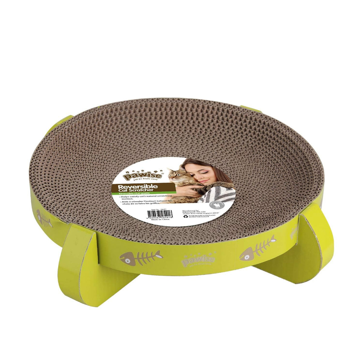 Pawise Ufo Style Cat Scratcher Cardboard Pad, Reversible Scratching Lounge & Relaxing Bowl For Cats