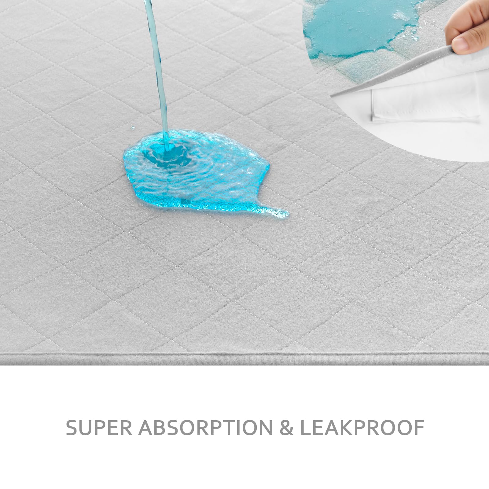 Moonsea Waterproof Dog Crate Mat 2 Pack (30x19), Washable Non-Slip Pee Pads, Gray Medium Training Pads for Dogs