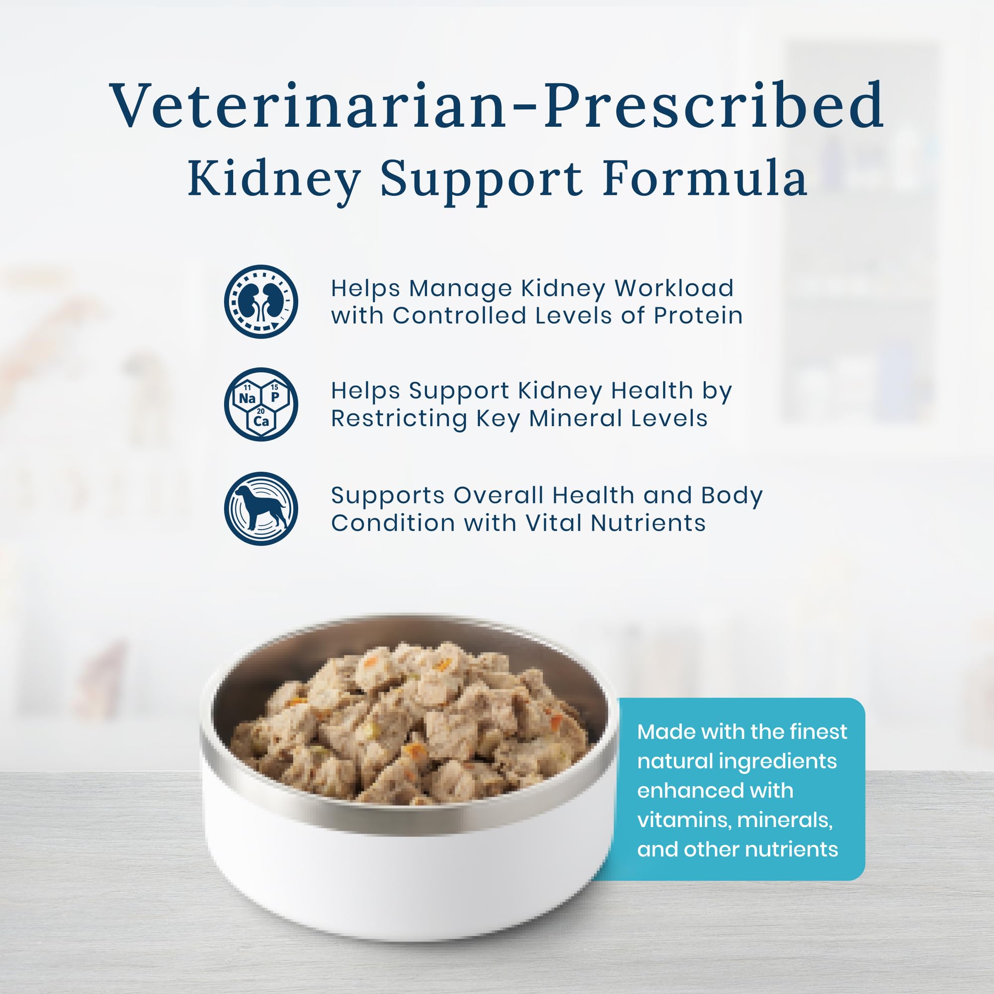 Blue Buffalo Natural Veterinary Diet KS Kidney Support Wet Dog Food, Chicken 12.5-oz cans (Pack of 12)
