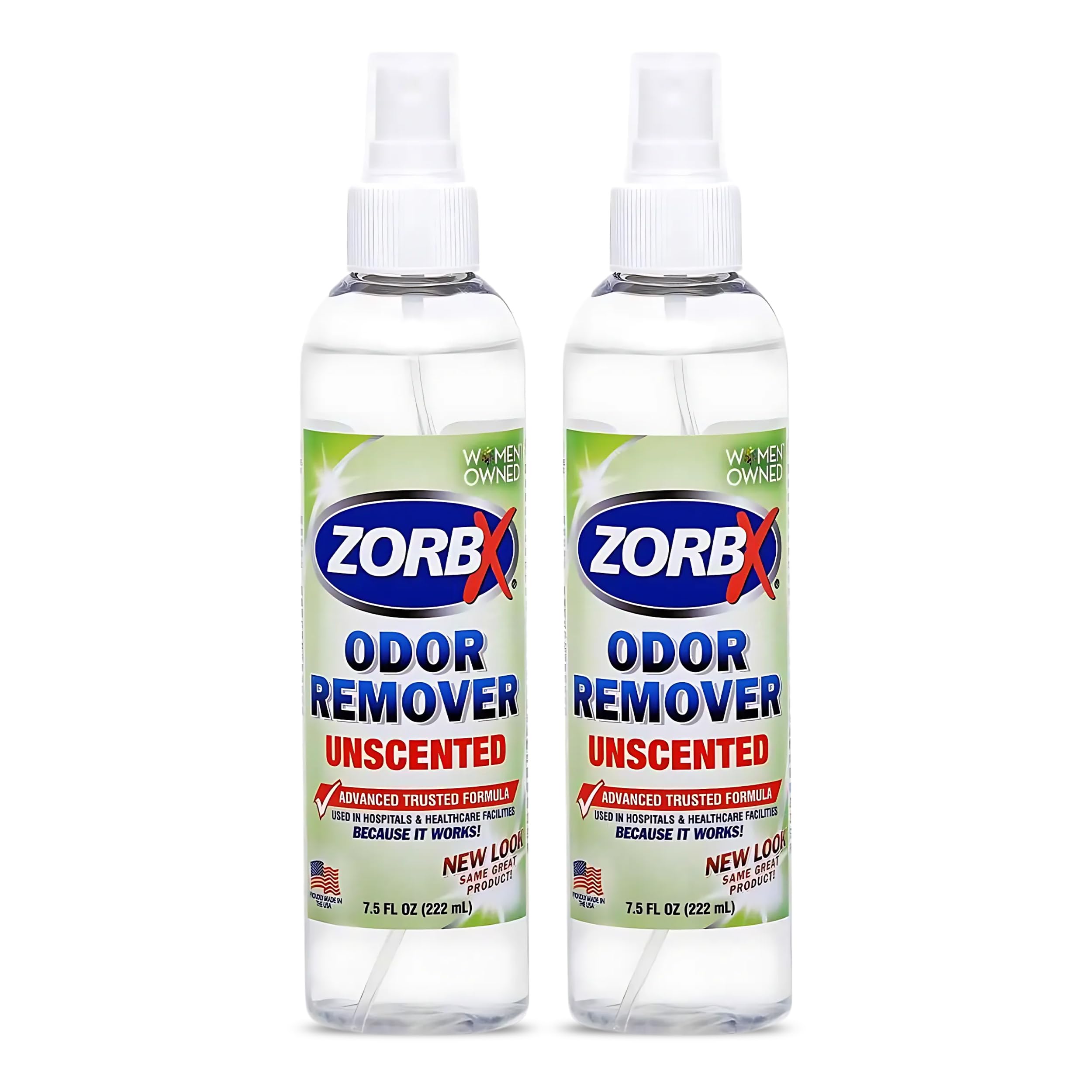 Zorbx Unscented Odor Eliminator For Strong Odor 7.5 Fl Oz Pack Of 2 - Used In Hospitals & Healthcare Facilities - Advanced Formu