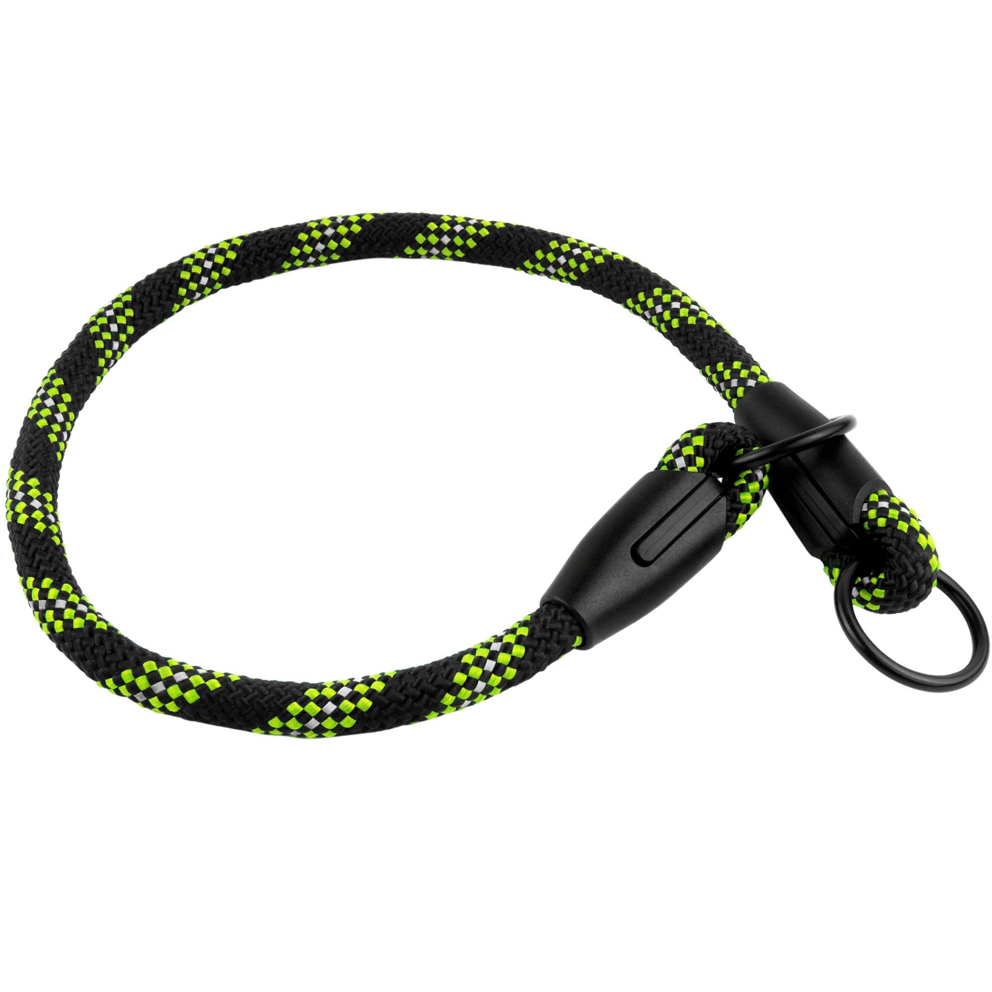 Bronzedog Rope Pro Training Dog Collar Braided No Pull Quick Release Round Lead Collars For Dogs Small Medium Large Puppy (M - 19.7' Long, Green)