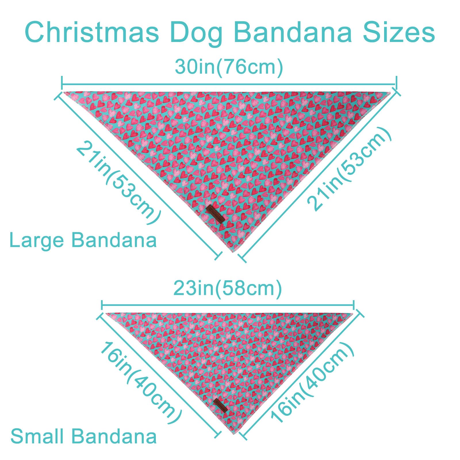 UP URARA PUP Valentine Dog Bandana, Pink Heart Triangle Bid Scarf for Small Medium Dog, Cotton Pet Kerchief for Girl Boy Dogs or