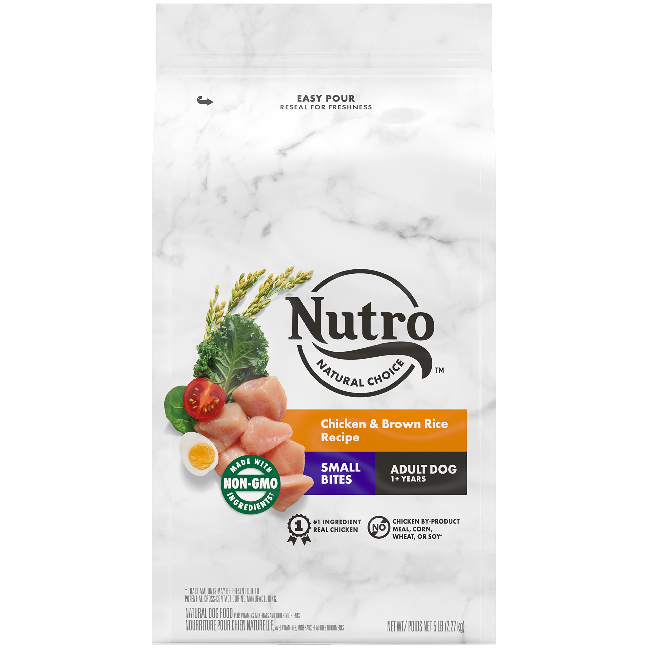 Nutro Natural Choice Small Bites Adult Dry Dog Food, Chicken and Brown Rice Recipe, 5lbs.
