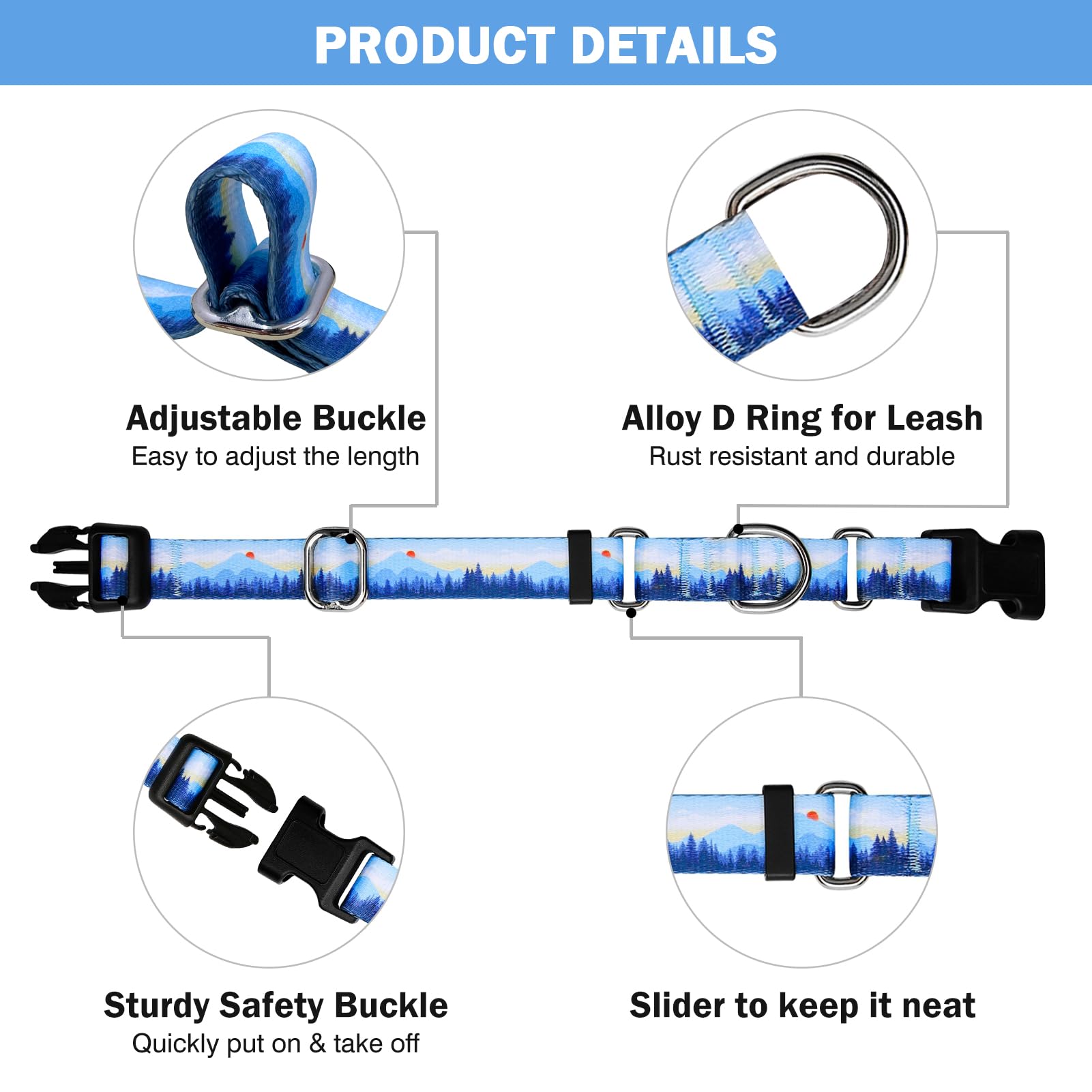 Hikiko Martingale Collar For Dogs Soft Durable Dog Collar For Small Medium Large Boy And Male Dogs No Pull No Slip Safety Buckle