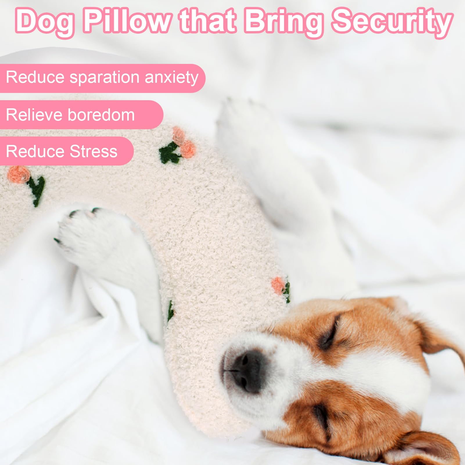 Mity Rain Dog Anxiety Relief Pillow - Ultra Soft High Density Calming Pillow For Joint Relief Sleeping Improve, Pet Calming Toy