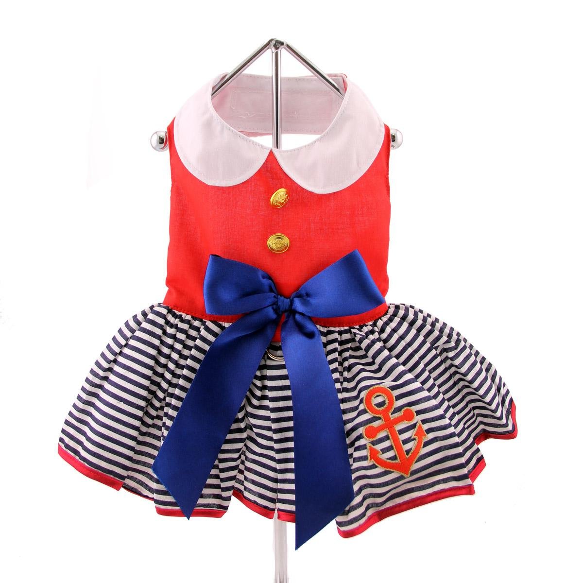 Doggie Design Sailor Girl Dress With Matching Leash Dd 70888 Small