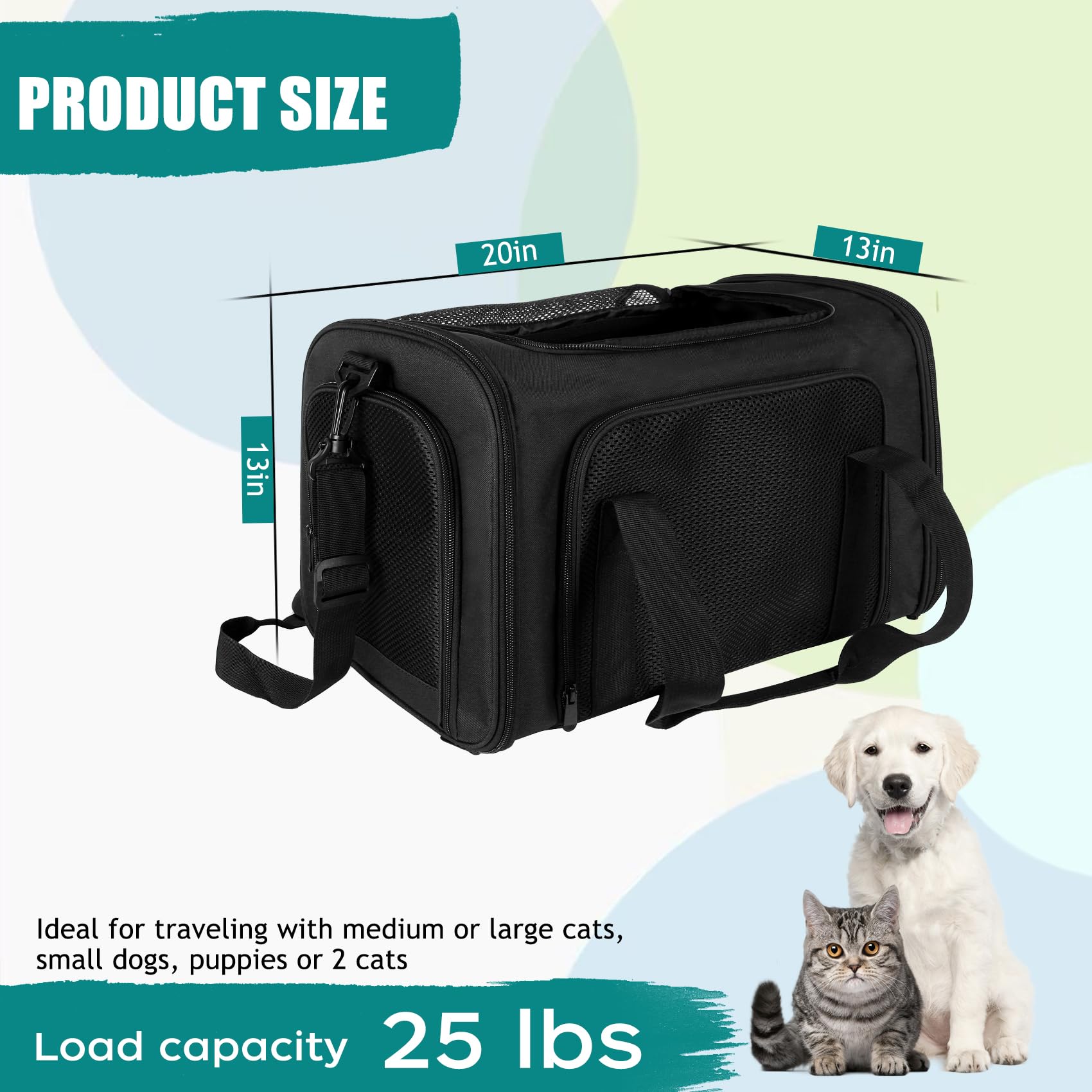 Top Tasta Dog Cat Carrier Pet Carriers For Small Medium Large Cats Dogs Carrier Under 25 Lbs Soft Sided Small Puppy Dog Carrier