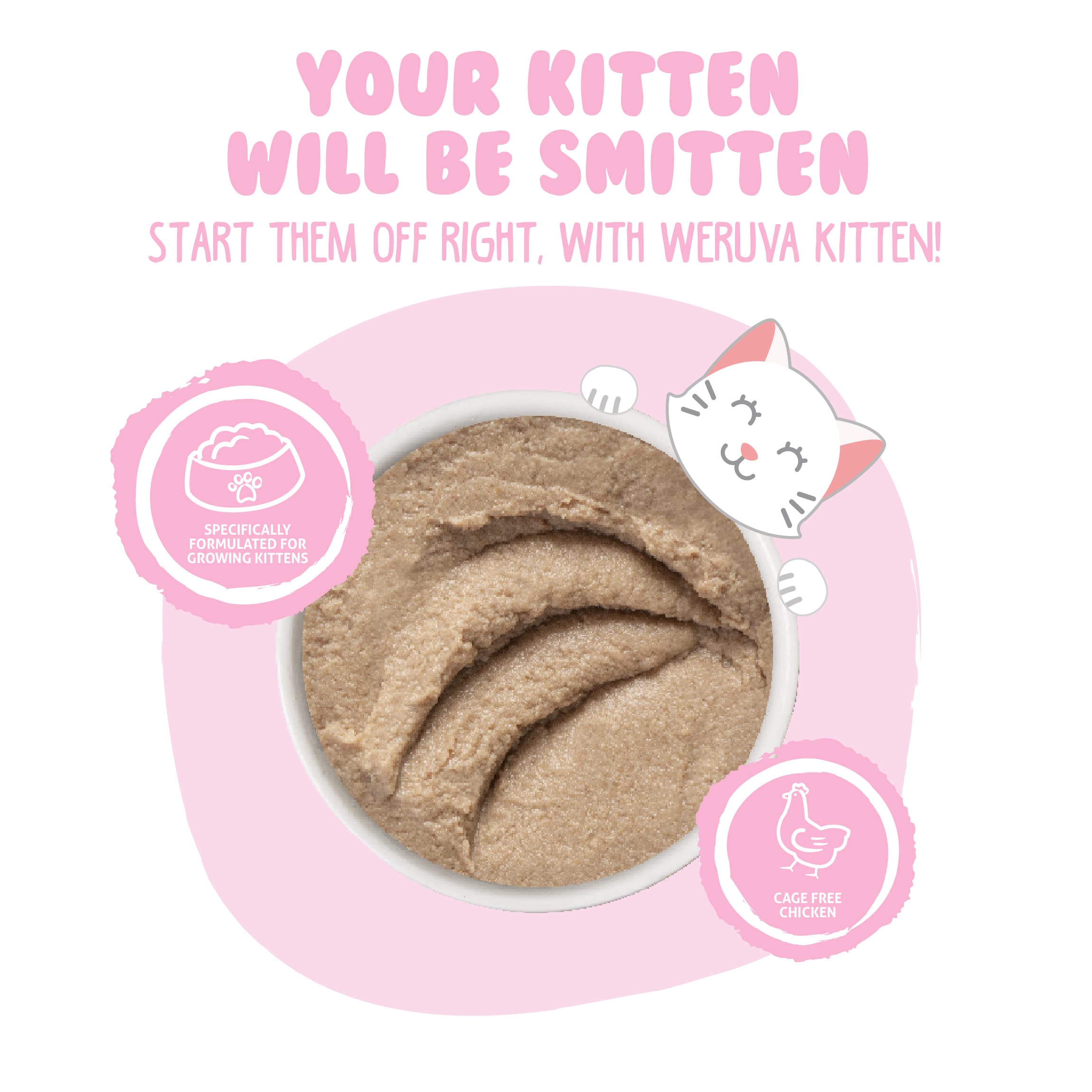 Weruva Kitten, Chicken Breast Formula in a Hydrating Pur  e, 3oz Can (Pack of 12)