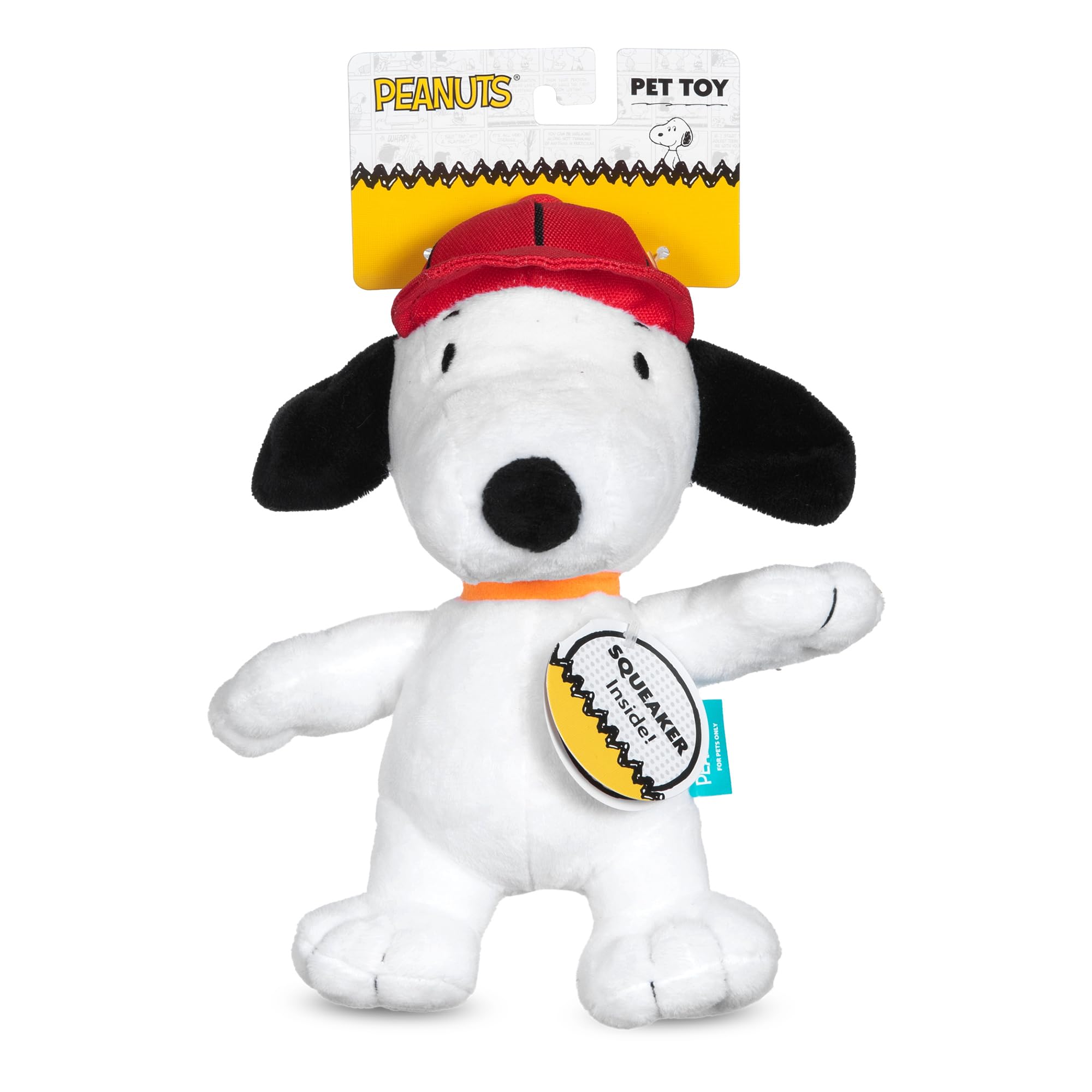 Peanuts for Pets 9 Athlete Snoopy Baseball Plush Toy - Squeaky Dog Toy for Large, Medium, Small Dogs - Fun, Durable, Cute Chew T