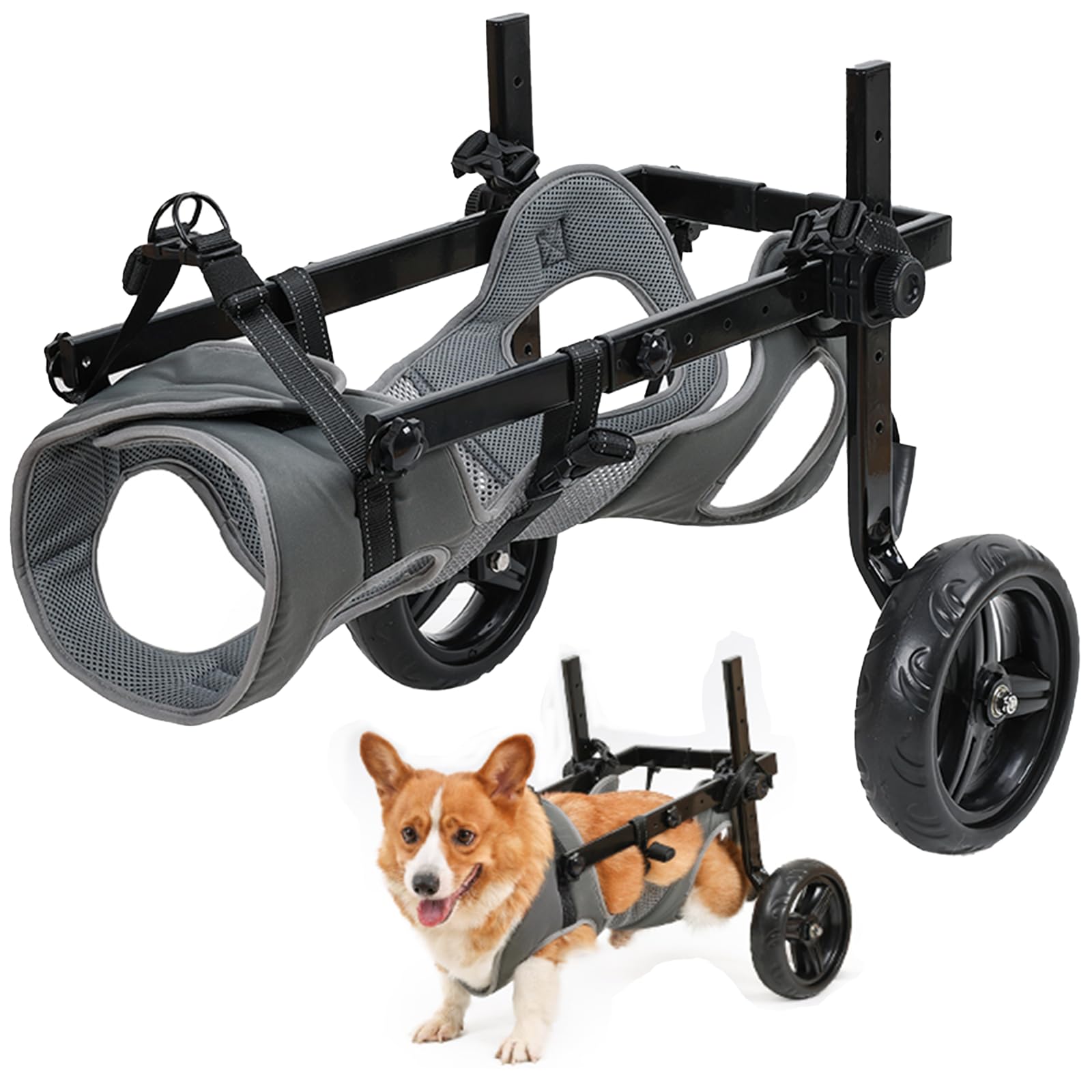 BECROWM Dog Wheelchair for Back Legs, Dog&Pet Corgi Wheelchair Cart with Disabled Hind Legs Walking, Medium Sized and Large Dogs