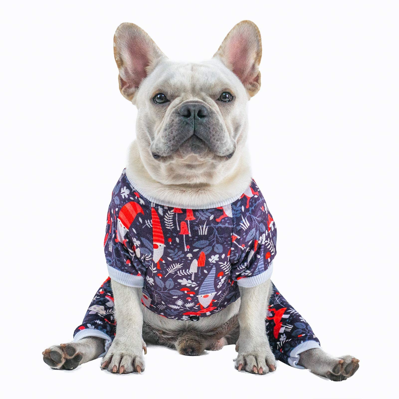 Cutebone Dog Pajamas Christmas Clothes Pjs For Small Dogs Shirts P107M