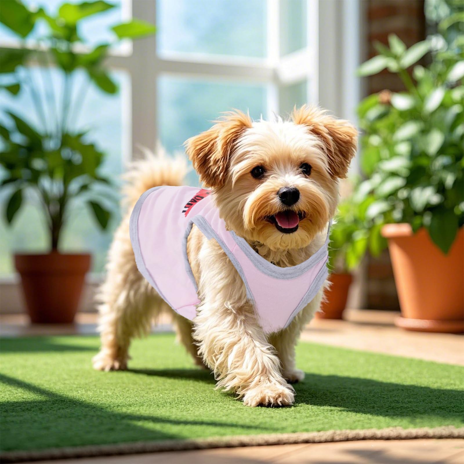 Pistha 4 Pack Dog Shirts Summer Printed Puppy Clothes Novel Sleeveless Pet T Shirts Dog Clothes For Small Medium Dogs Cats Boy(L