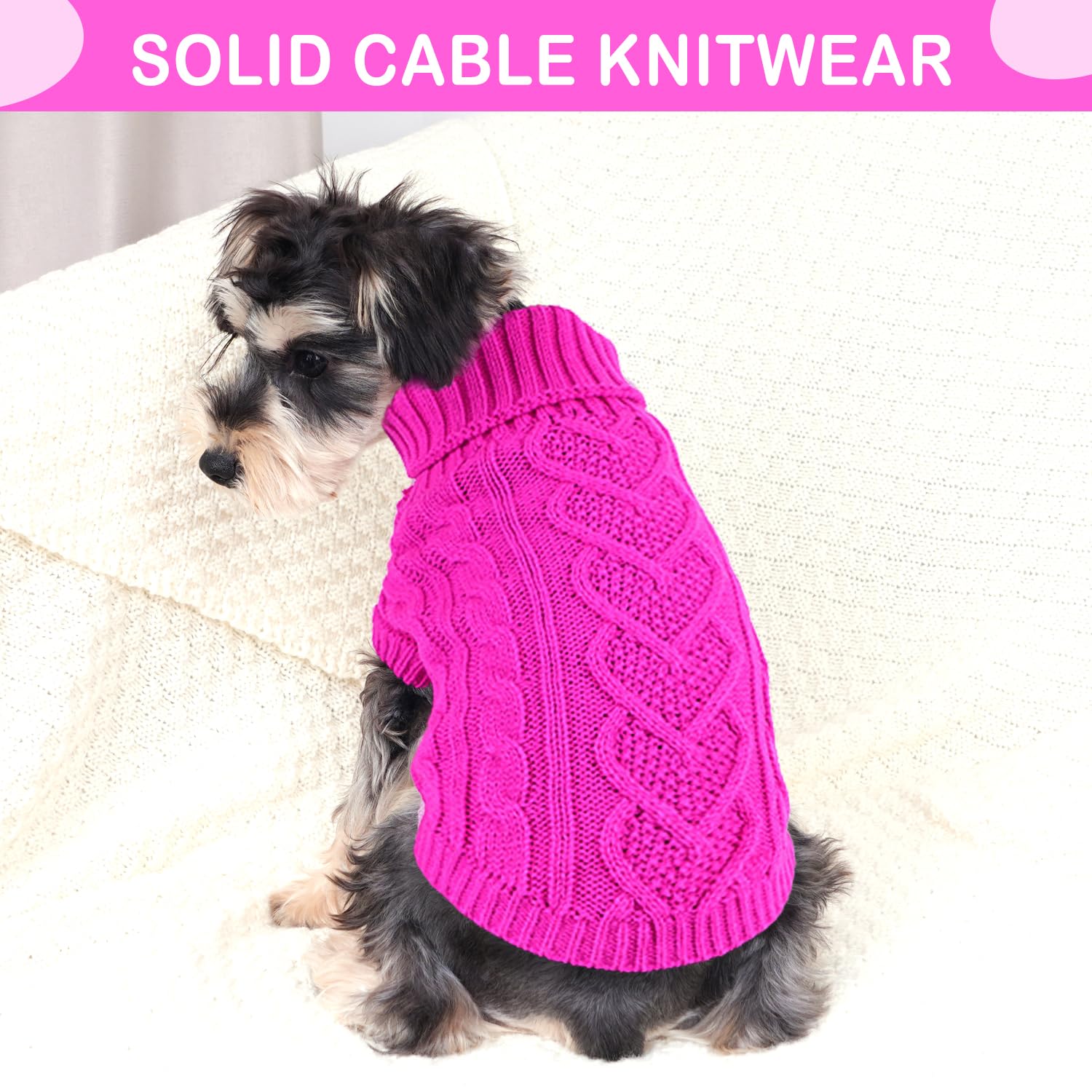Dog Sweaters for Small Dogs Girl Cute Puppy Sweater Winter Small Dog Clothes Warm Pet Sweater for Chihuahua Yorkie Turtleneck Do
