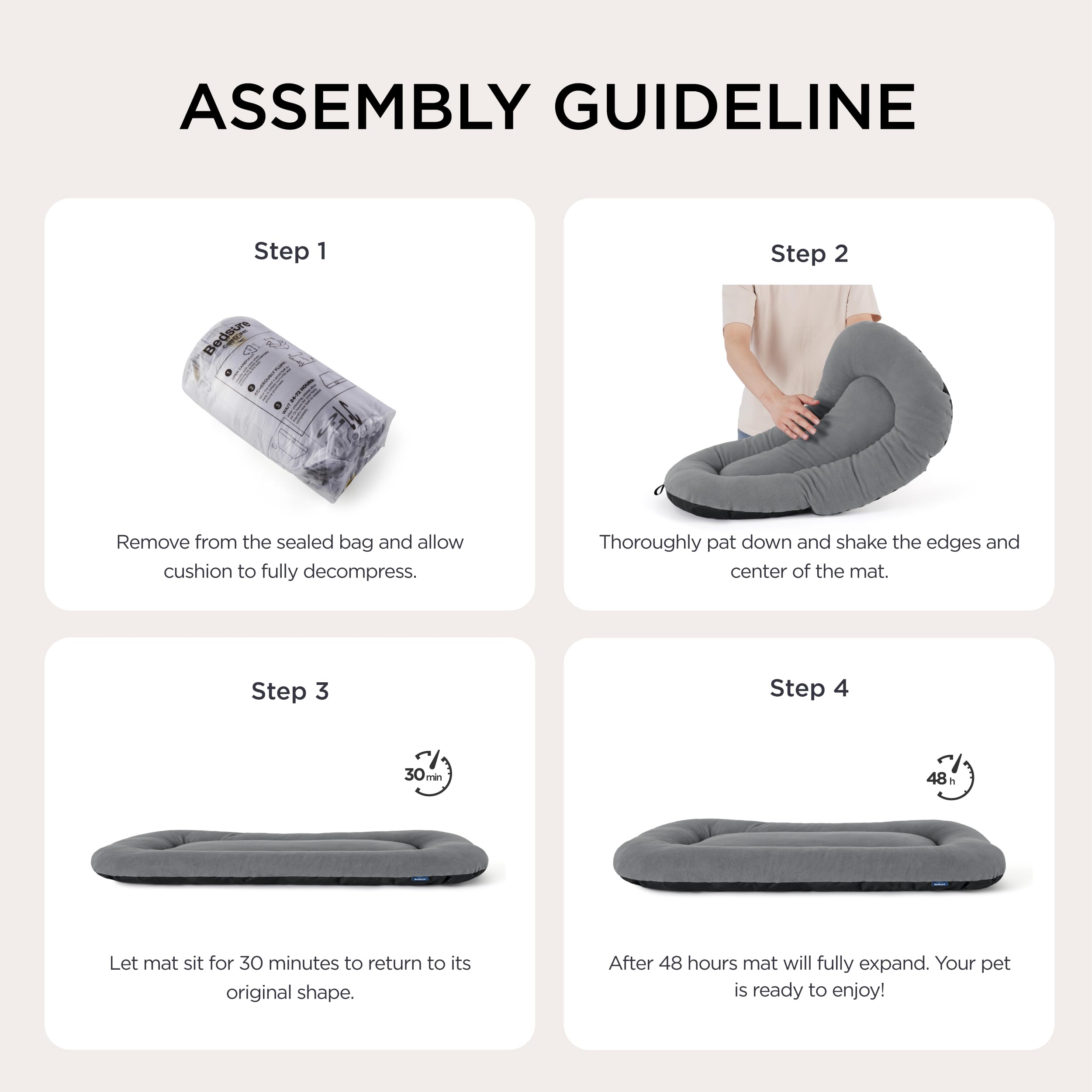 Bedsure Washable Dog Crate Pad For Small Dogs, Flat Puppy Kennel Dog Bed For Crate, Ultra Soft Fleece Pet Sleeping Mat With Non-