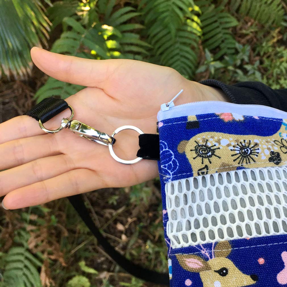 Kintor Sugar Glider Bonding Pouch Carry For Rat Hedgehog Small Pocket Pets (Blue Deer, 8.7X6.3Inch)