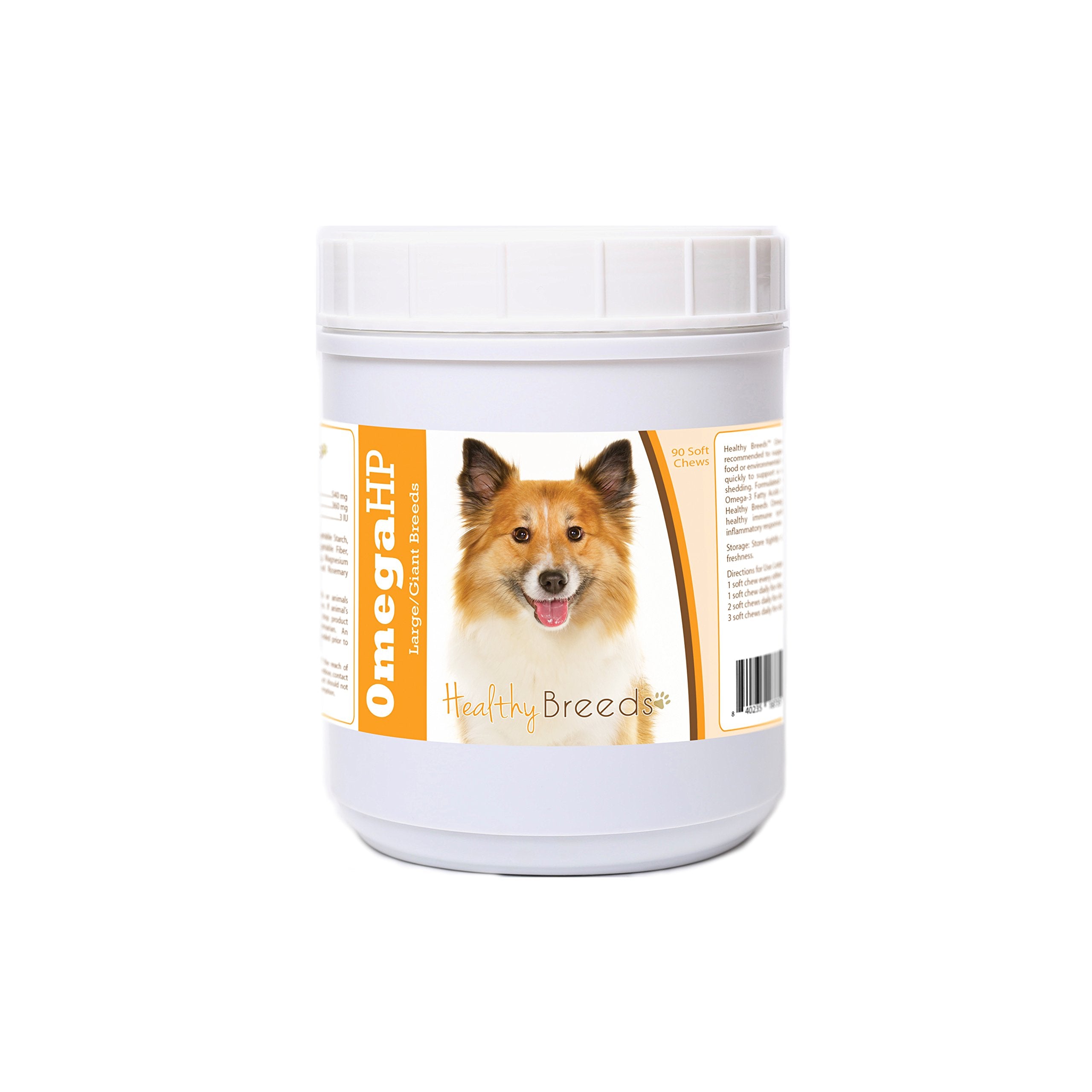 Healthy Breeds Icelandic Sheepdog Omega HP Fatty Acid Skin and Coat Support Soft Chews 90 Count