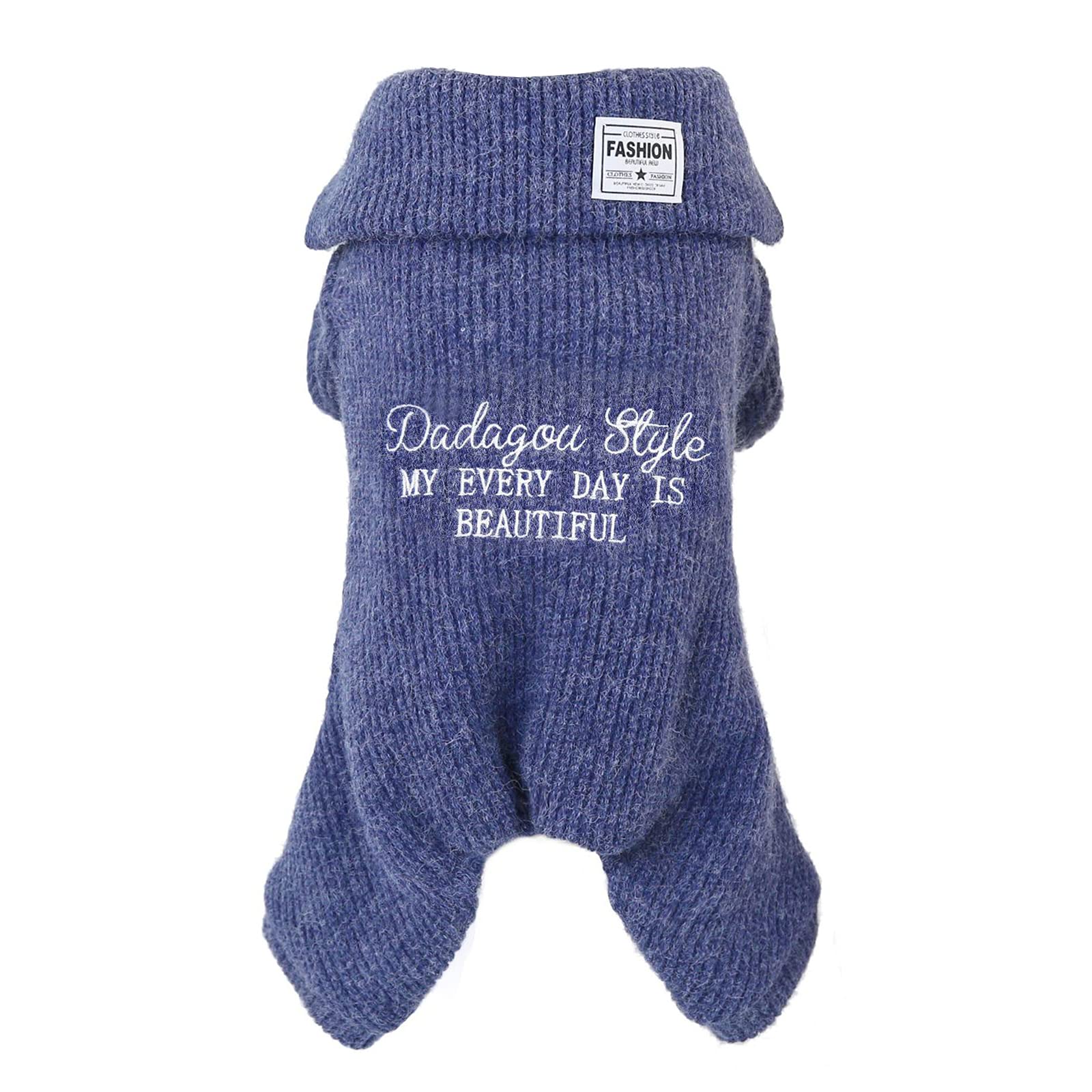 Blue Fleece Dog Clothes Warm Sweater Shirt Xl Cat