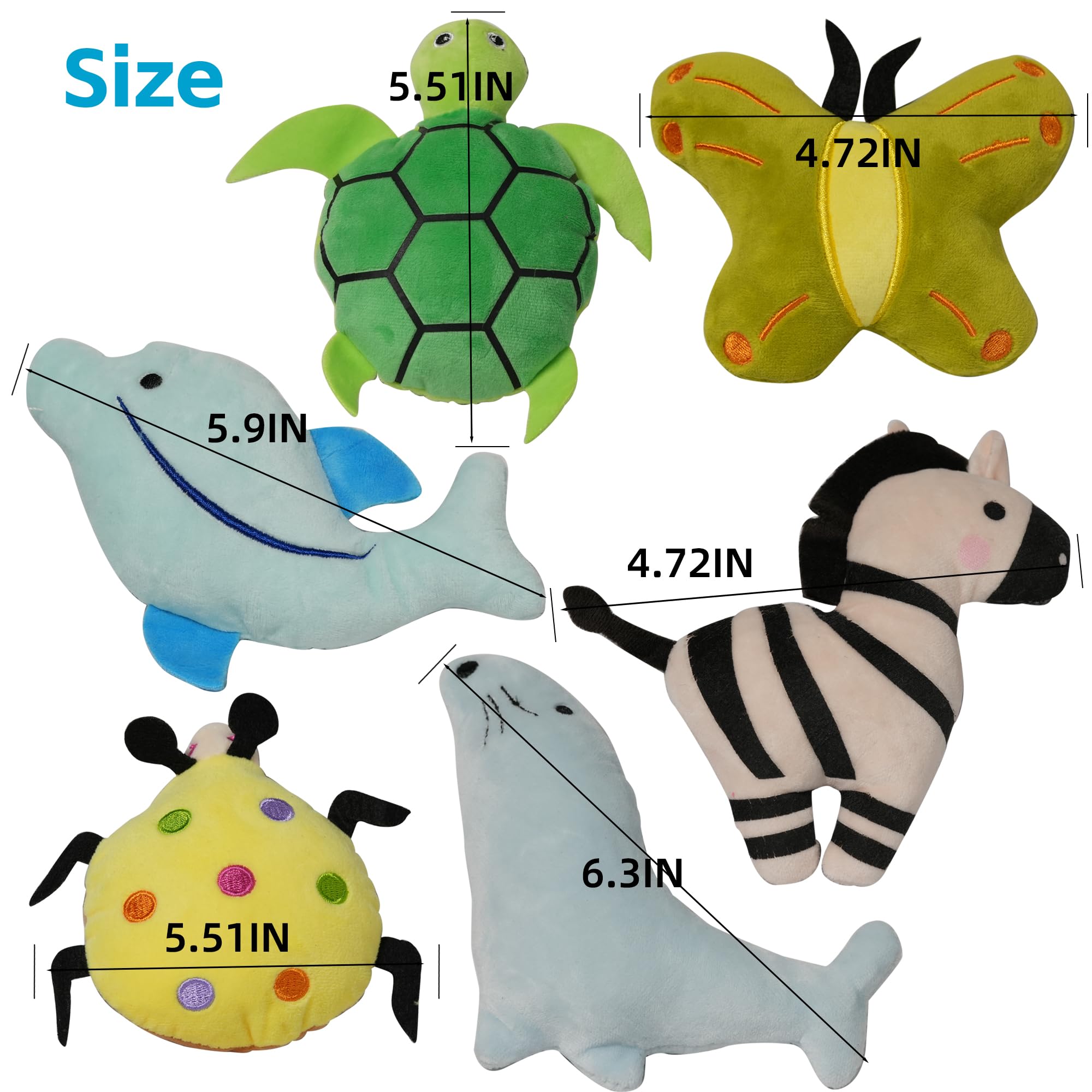 Szkokuho Puppies Pet Multiple Designs Rope Dog Chew Toys,Cute Stuffed Plush Puppy Squeaky Toys For Small Medium Dogs Interactive