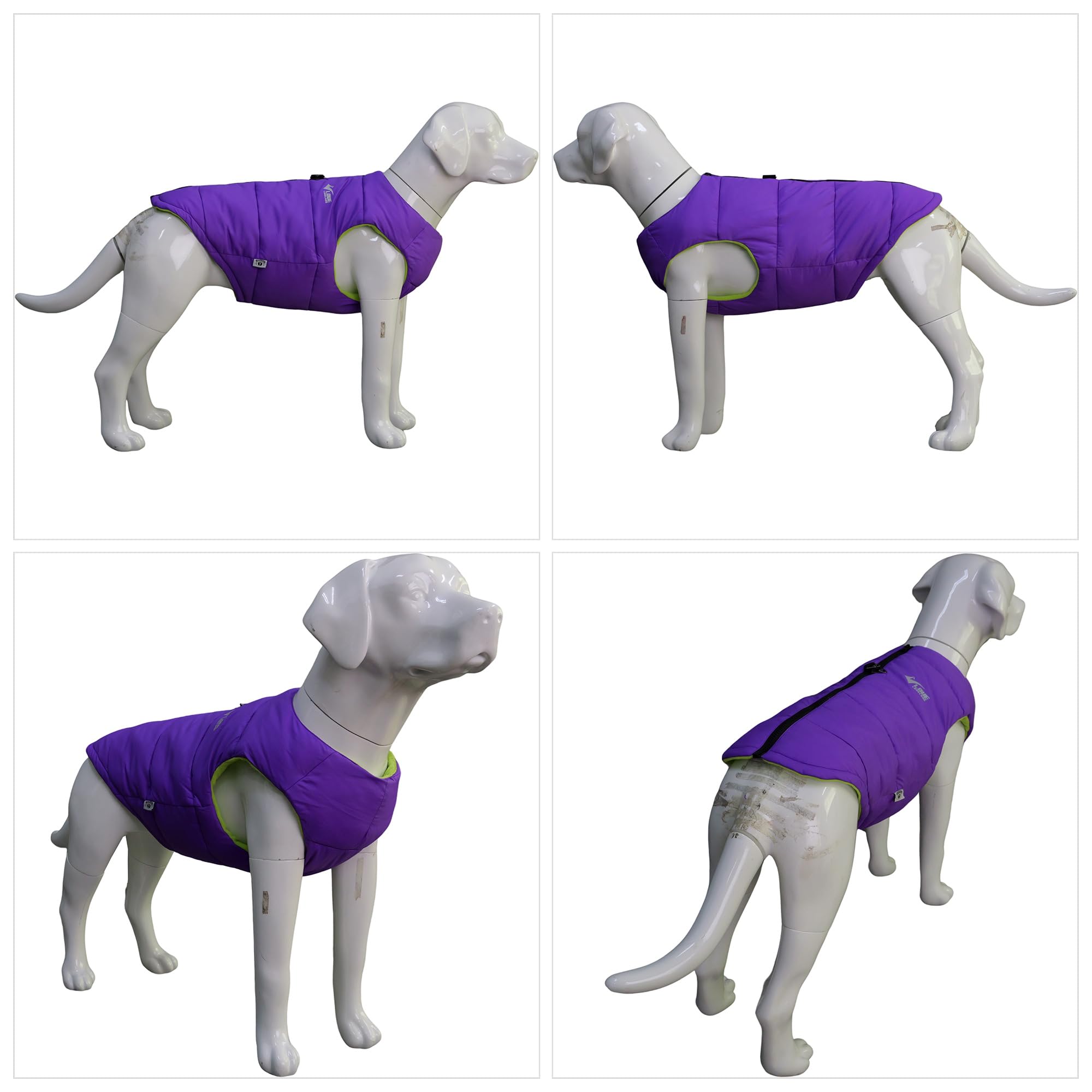 Dog Winter Jacket, Waterproof Windproof Dog Winter Vest Super Warm Polar Fleece Dog Winter Clothes With Smooth Zipper Closure For Small Medium Large Dogs Purple Xl