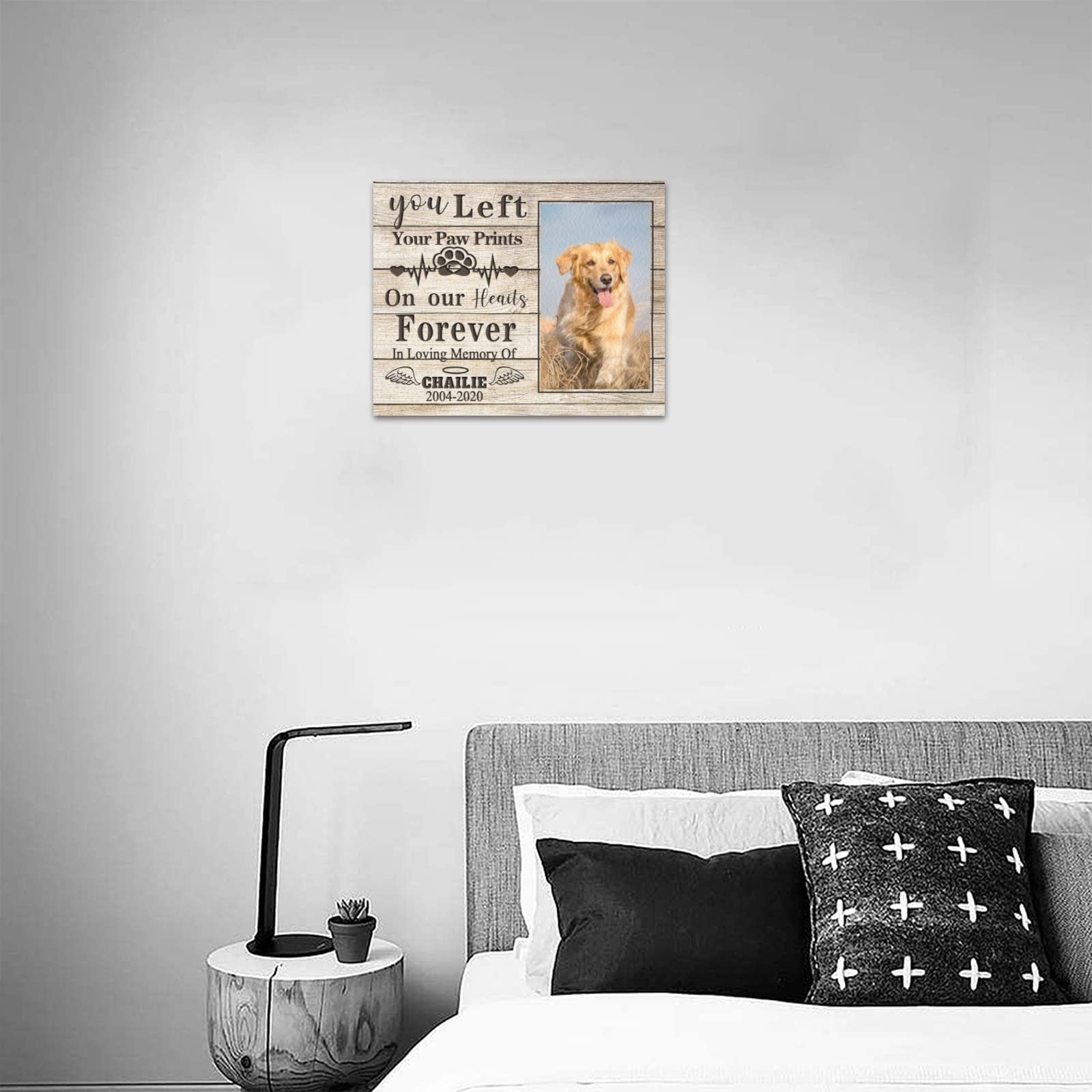 Customized Dog Memory Canvas Print Personalized Picture Pet Loss Memorial Canvas Wall Art Custom Pet Bereavement Gift Wall Art Sign Pet Bereavement Gift For Dog Lover Dog Mom Dog Dad Made In Usa