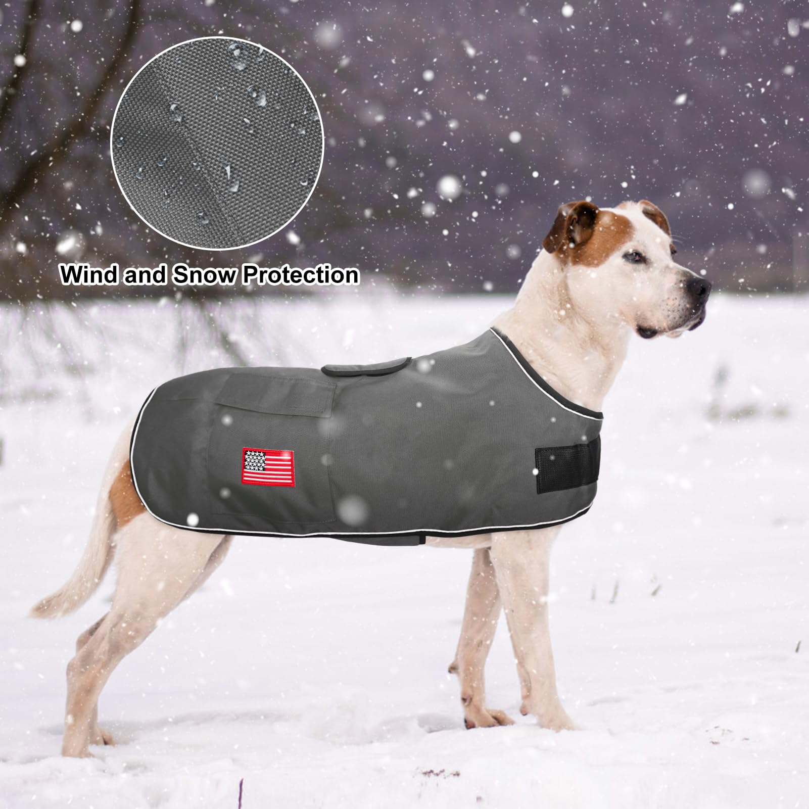 BEAUTYZOO Reflective Dog Winter Coat for Small Medium Large Great Dane Dogs,Winter Dog Jacket with Fleece Lining Dog Cold Weathe