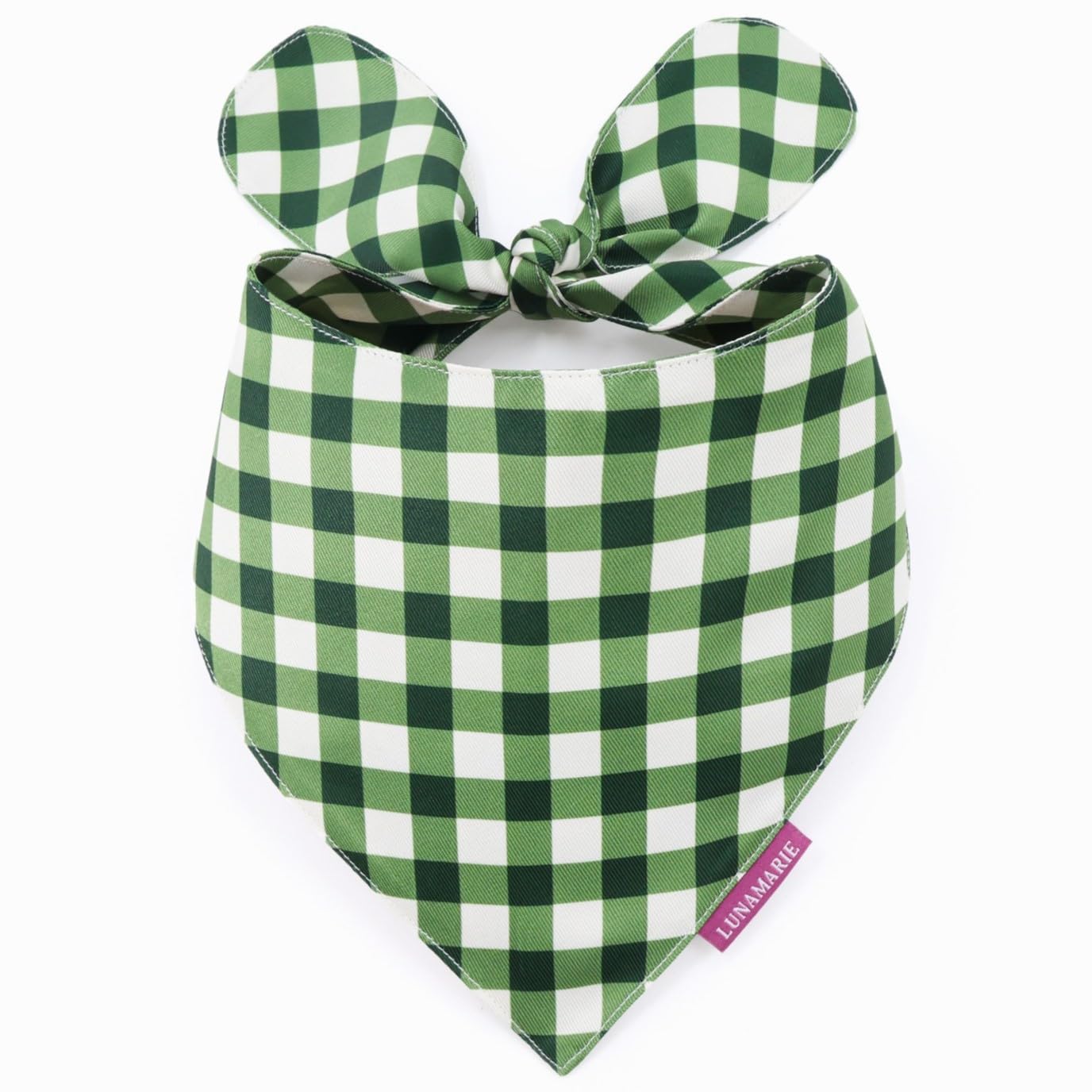 LunaMarie - Luxury Pet Birthday Bandanas -Premium & Silky Poly Fabric | 100% Handmade | Custom Shape Dual Layered (Olive, Small)