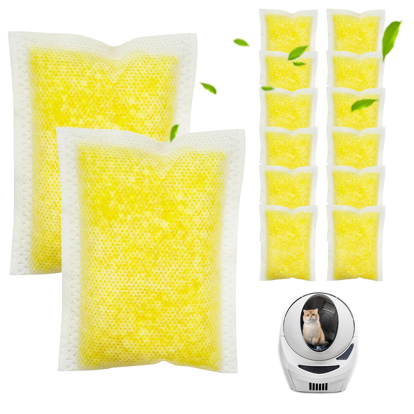 14 Packs Cat Litter Deodorizer Compatible With Whisker Odor Trap Pack Refills, Litter Robot 4 Filter, Cat Litter Odor Eliminator