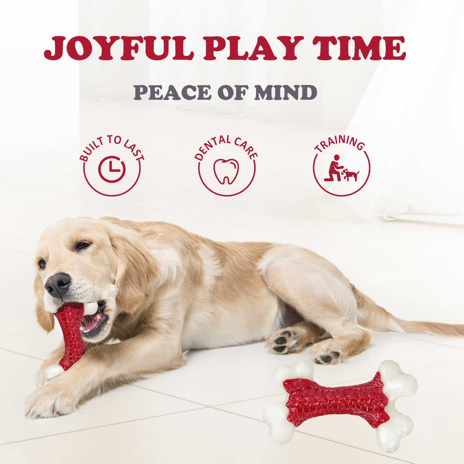 Kseroo 6-Pack Tough Dog Toys, Toys for Aggressive Chewers Large Breed, Chew Dogs, Bone Toy Nylon Dogs Almost Indestructible