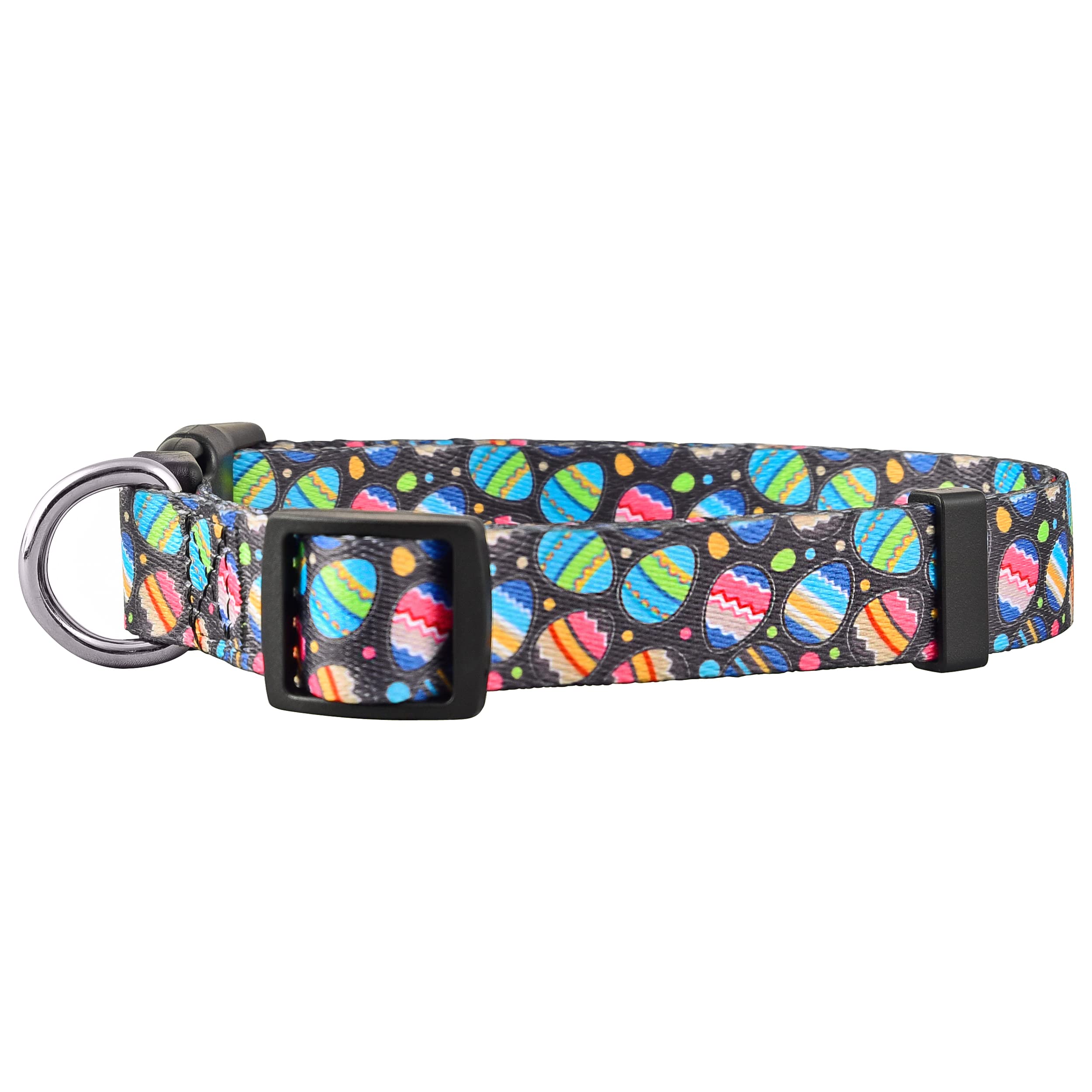 Native Pup Easter Dog Collar, Cute Spring Gift For Puppies, Pink Pastel, Eggs, Chicks, Bunny (Eggs, Large)