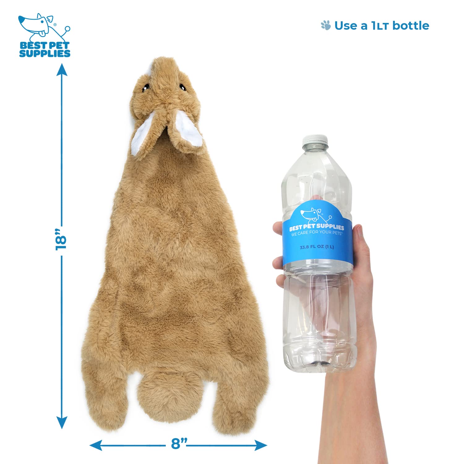 Best Pet Supplies 2-in-1 Stuffless Squeaky Dog Toy, Large, Hare/Sheep/Cow/Pig/Penguin