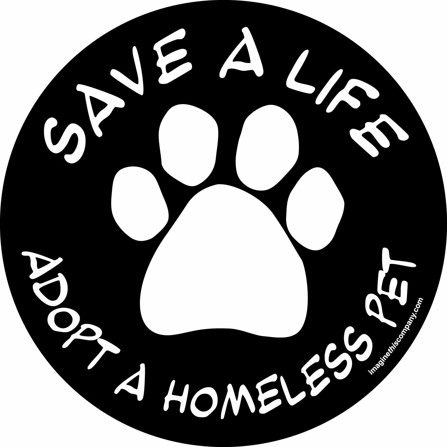 Imagine This 4-3/4-Inch By 4-3/4-Inch Car Magnet Social Issues Circle, Adopt A Homeless Pet, Black
