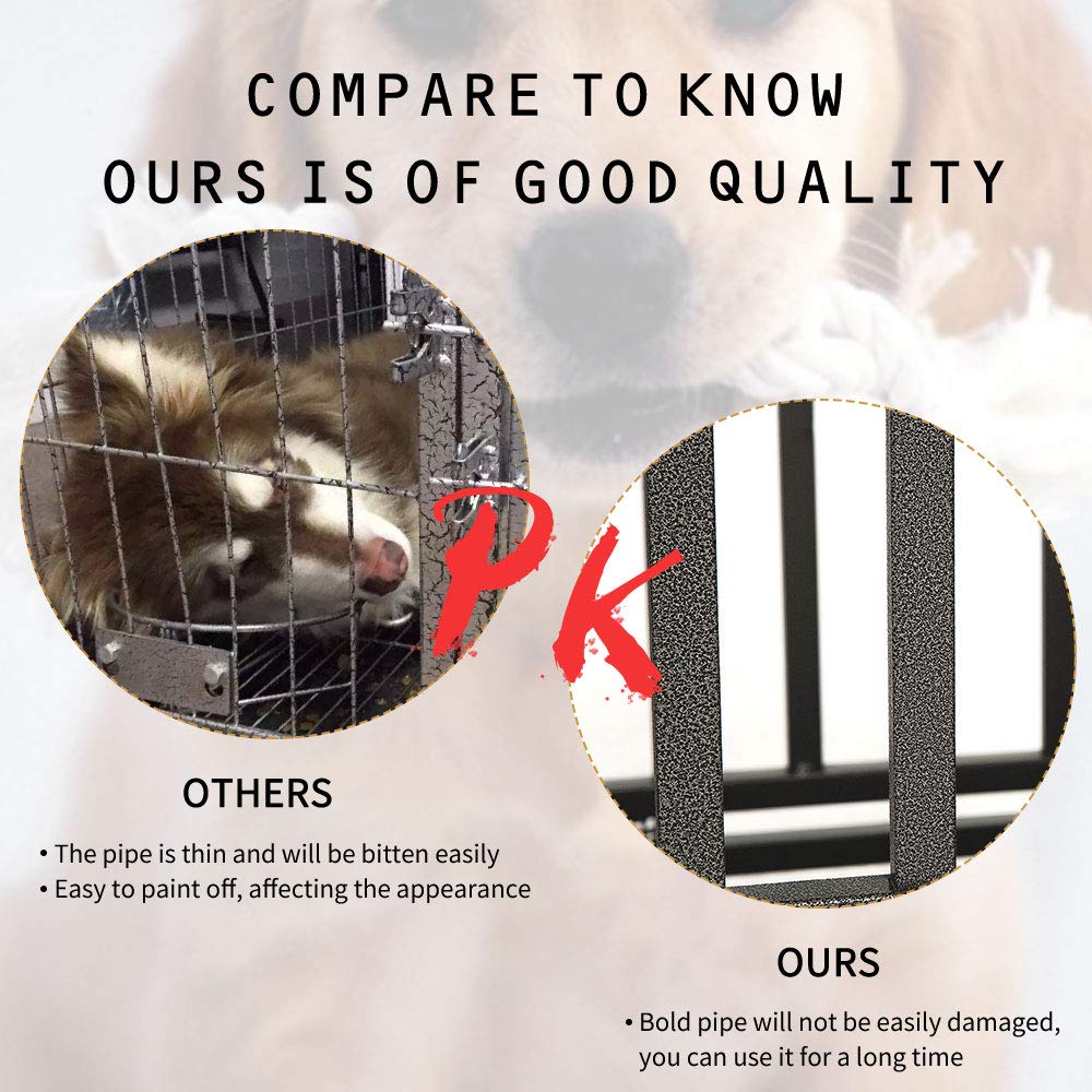 Kelixu 48'' Heavy Duty Dog Crate Large Dog Cage Dog Kennels And Crates For Large Dogs Indoor Outdoor With Double Doors, Locks An