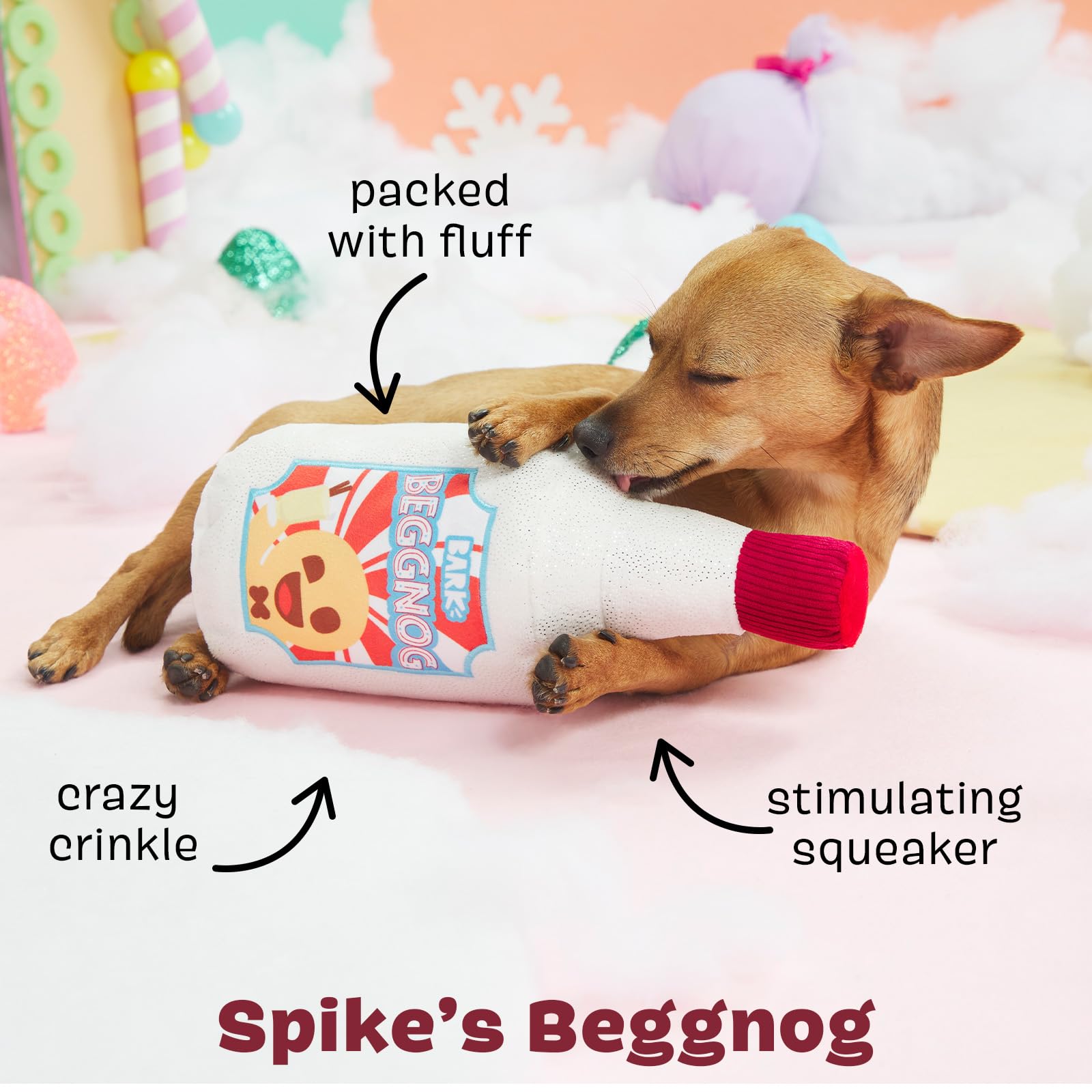 Barkbox Squeaky Dog Toys - Plush, Crinkle & Squeak Toys For Small, Medium, Large Dogs & Puppies - Christmas Dog Toys For Holiday