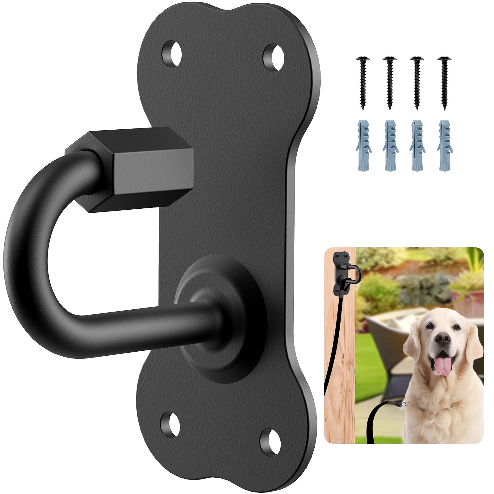 BeneLabel Wall Mounted Dog Leash Holder for Wall Pet Leash Wall Hook Carbon Steel Dog Leash Hangers for Secure Pet Leash for Ind