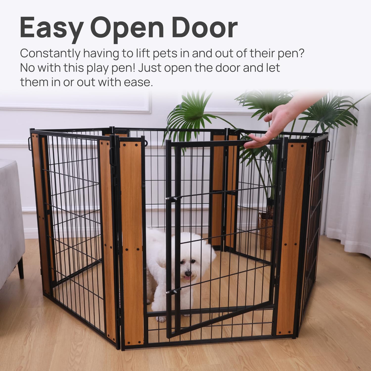 Rypetmia Heavy Duty Dog Playpen - 32 Inch Height - Indoor/Outdoor Pet Fence - Foldable Exercise Pen For Medium & Small Dogs