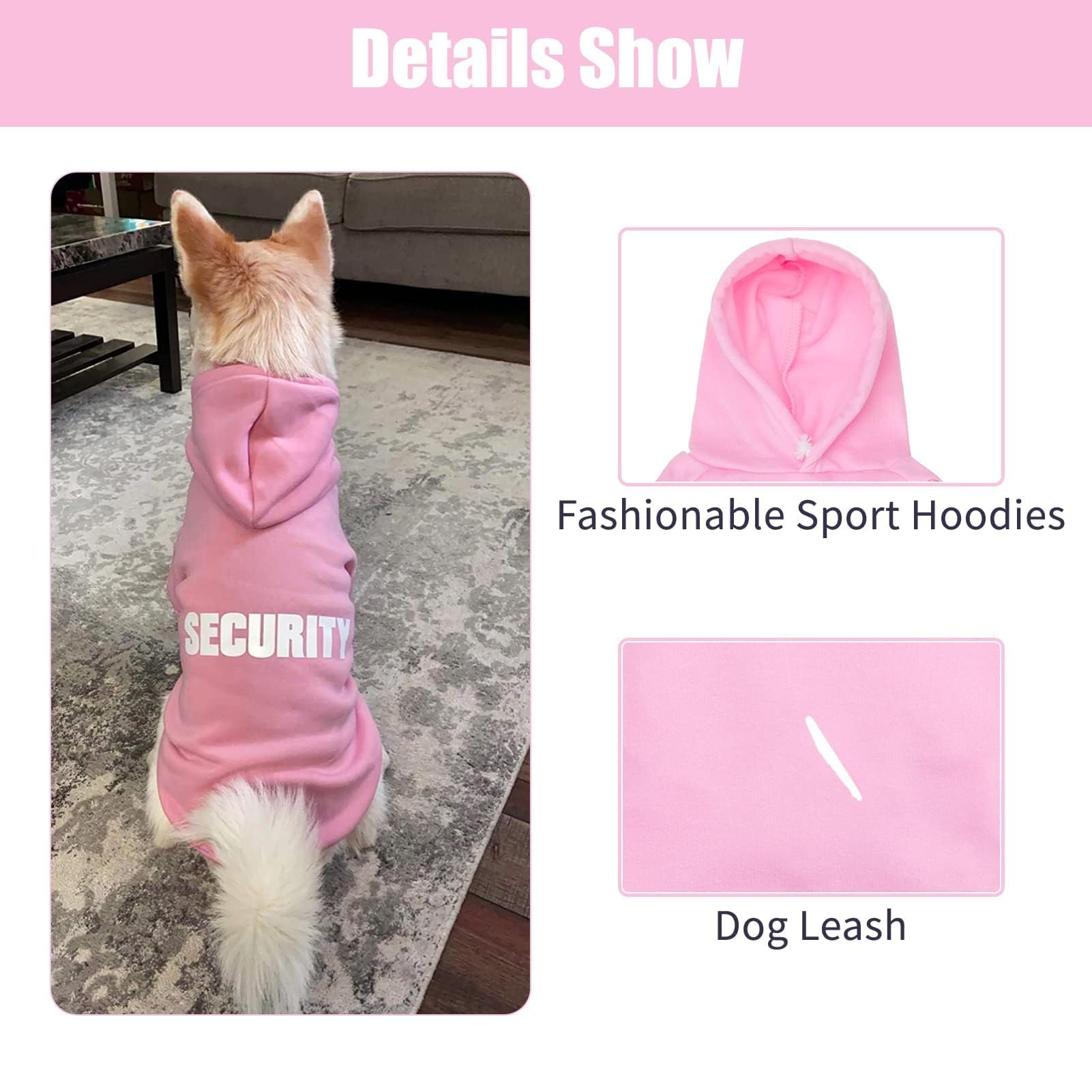 Bingpet Security Dog Hoodies Puppy Sweater Cold Weather Dog Coats Soft Brushed Fleece Pet Clothes Hooded Sweatshirt For Dog Cat