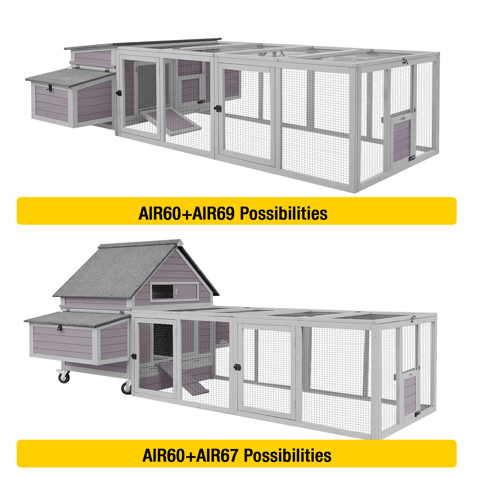 Aivituvin Chicken Coop Run Extension Rabbit Enclosure Outdoor Duck Playpen 20.73 Ft²
