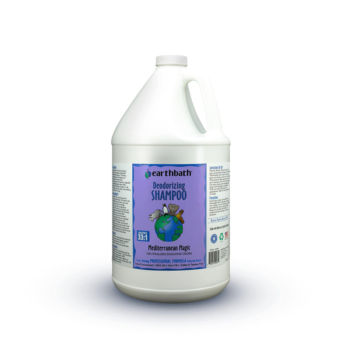 Earthbath, Mediterranean Magic Dog Shampoo - Deodorizing Shampoo For Dogs, Rosemary Scented Dog Wash, Made In Usa, Shampoo For Smelly Dogs, Cruelty Free Pet Shampoos - 128 Oz (1 Pack)
