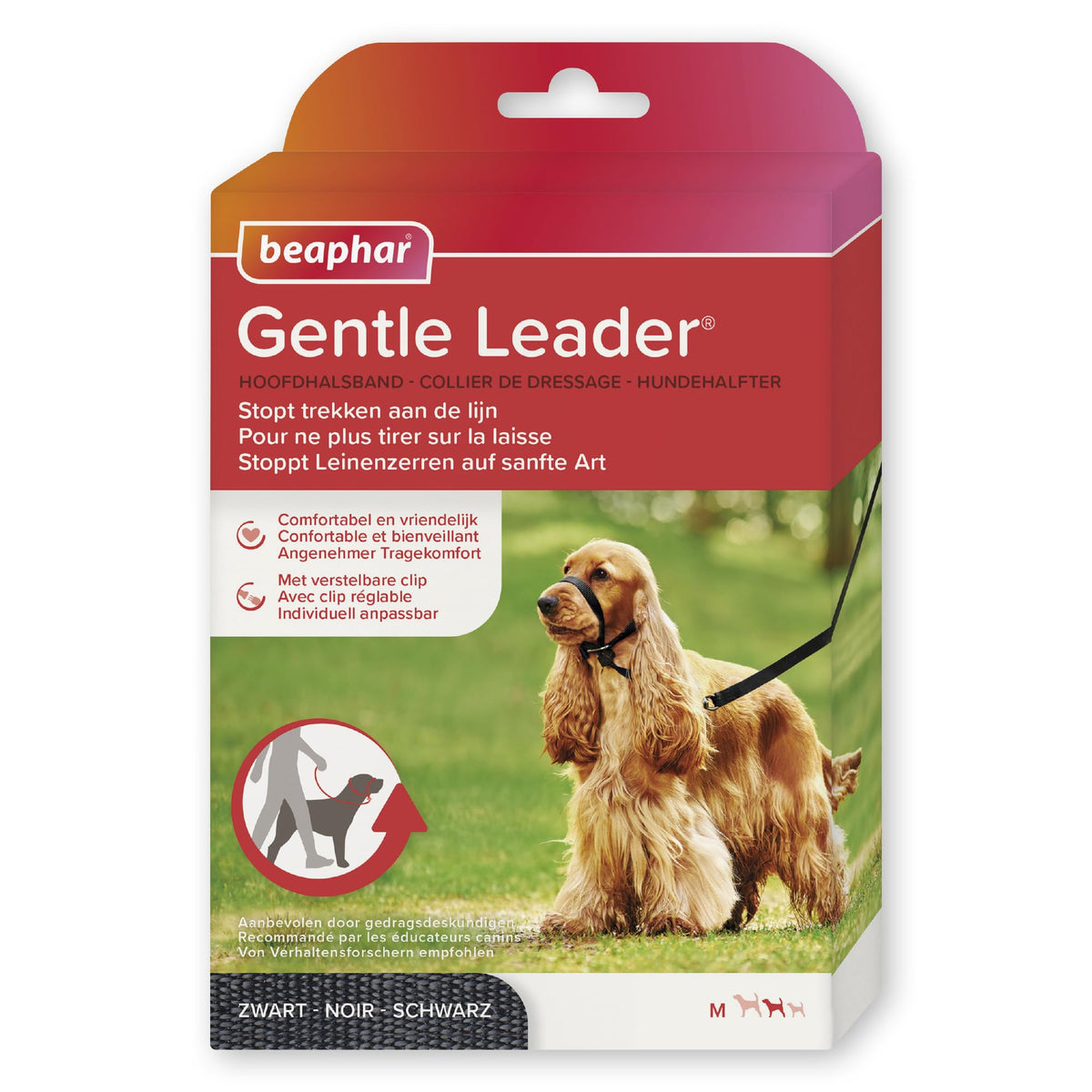 Beaphar | Gentle Leader | Head Collar For Medium Dogs | Stops Pulling On The Lead | Training Aid With Immediate Effect | Endorsed By Behaviourists | Black X 1