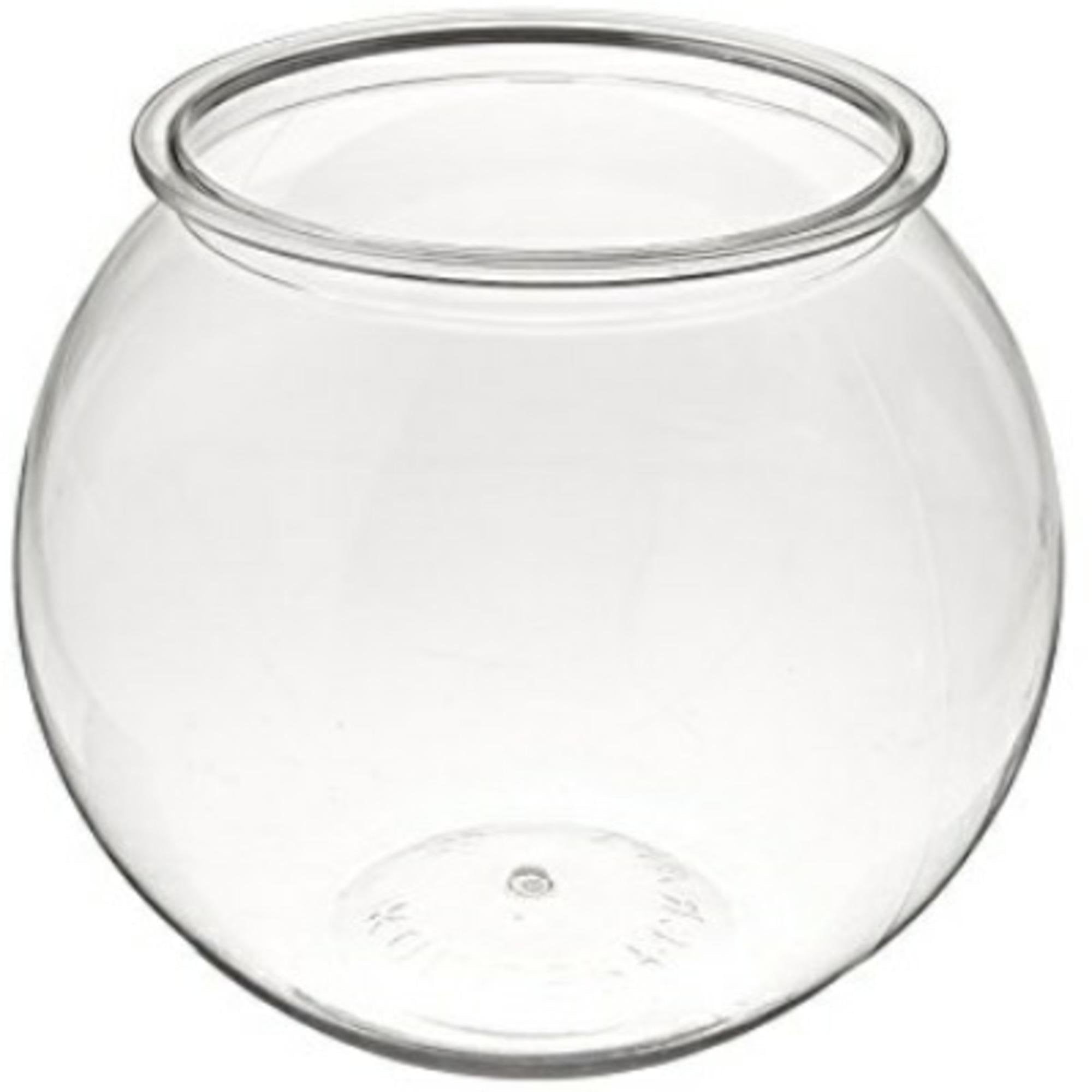Aquatic Wonder 2 Gallon Fish Bowl, Round Crystal Clear Plastic is Break-Resistant and Light Weight. Ideal for Betta Fish Aquariu