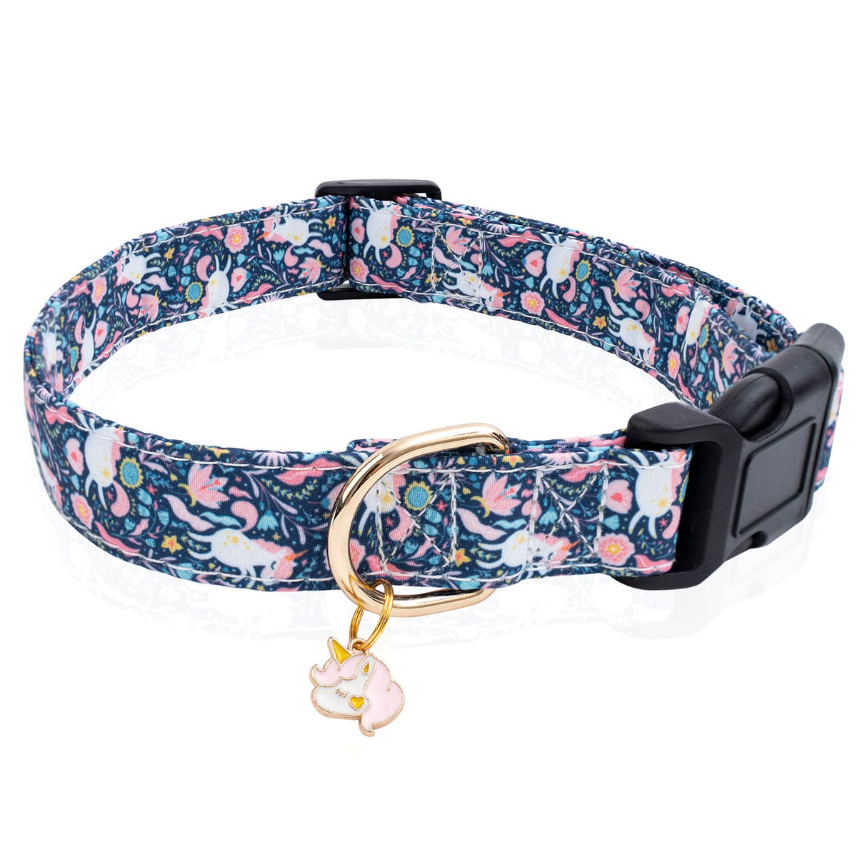 Faygarsle Cotton Designer Dogs Collar Cute Unicorn Dog Collars For Girl Female Small Medium Large Dogs With Unicorn Charms M