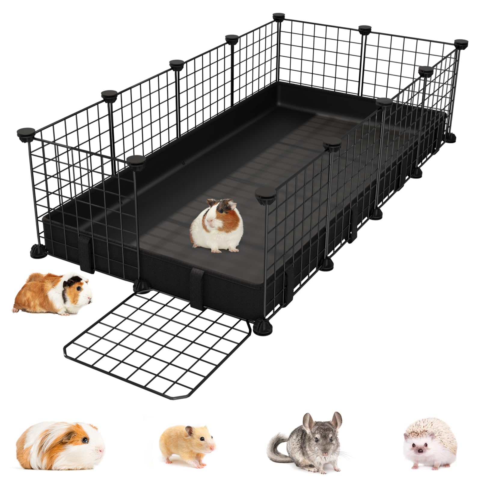 Small Animal Playpen With Waterproof Mat,Guinea Pig Cages,C&C Cage For Hamster,Rabbit,Bunny,Hedgehog,Chinchilla,Ferret,Indoor Ou
